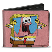 Bi-Fold Wallet - SpongeBob SquarePants Patrick Star Face Cover Up Pose Pink Bi-Fold Wallets SpongeBob SquarePants