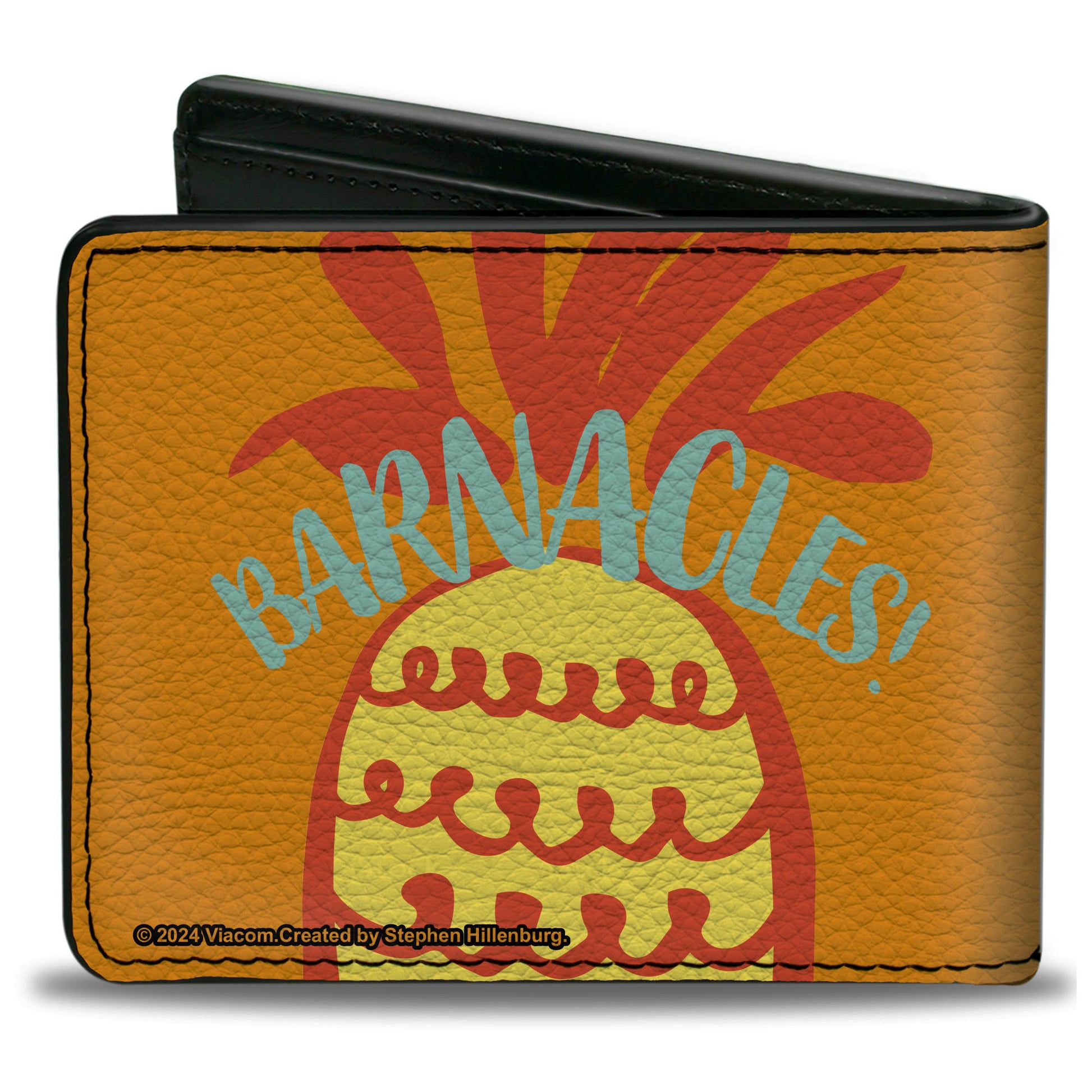 Bi-Fold Wallet - SpongeBob SquarePants Character Close-Up Face and BARNACLES Pineapple Blocks Bi-Fold Wallets SpongeBob SquarePants