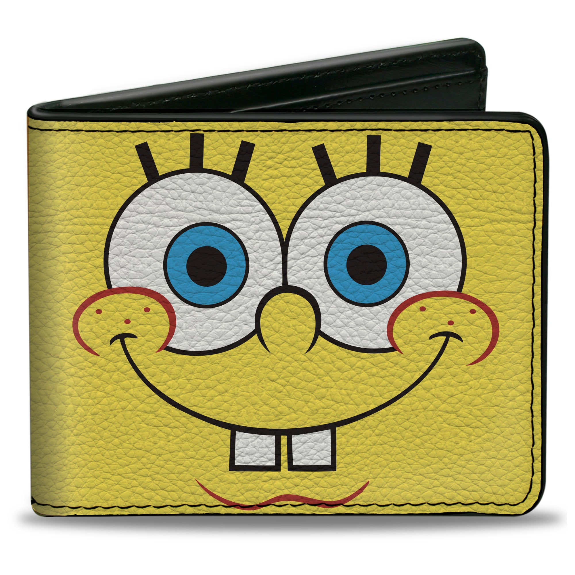 Bi-Fold Wallet - SpongeBob SquarePants Character Close-Up Face and BARNACLES Pineapple Blocks Bi-Fold Wallets SpongeBob SquarePants
