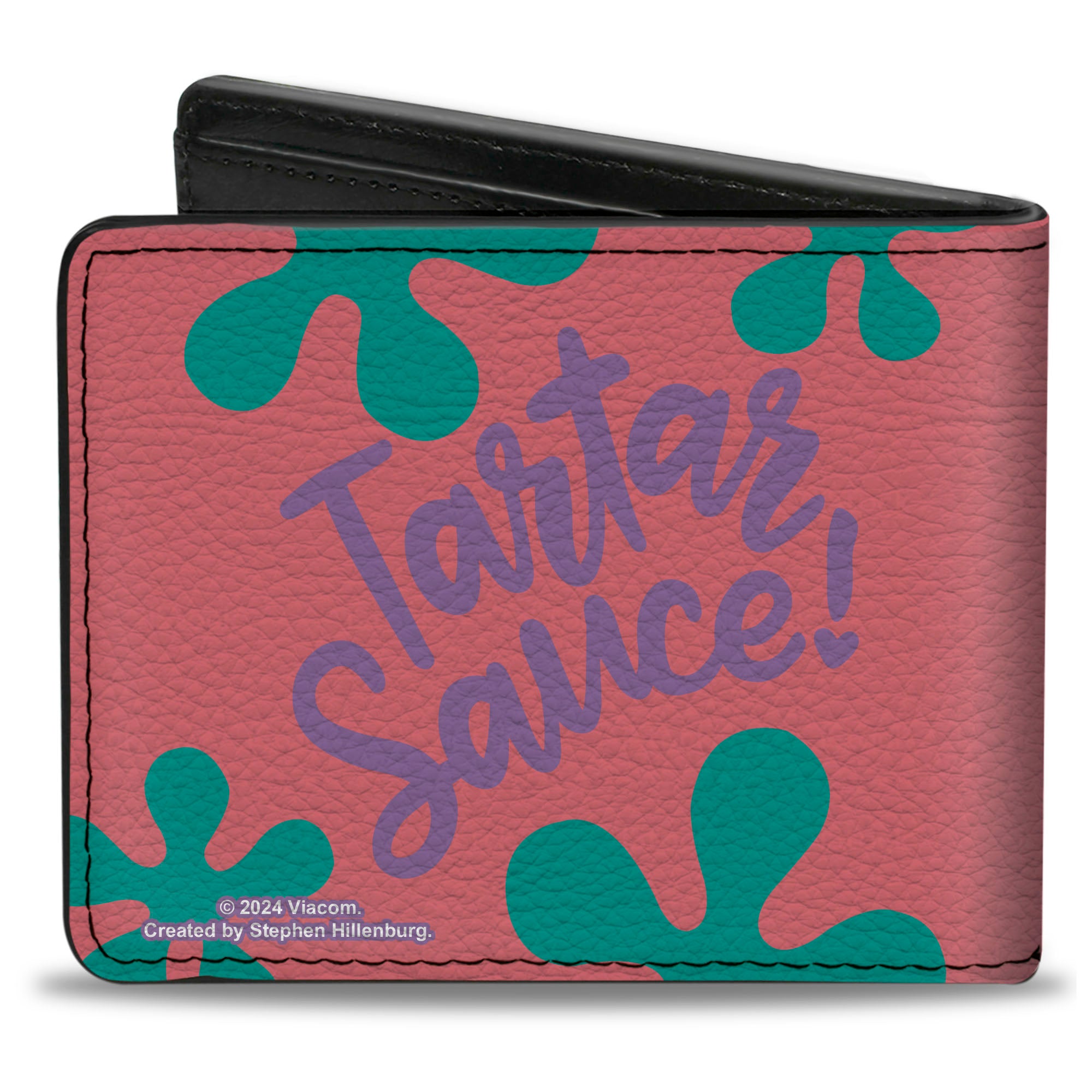 Bi-Fold Wallet - SpongeBob SquarePants Patrick Star TARTAR SAUCE Face Close-Up Pink Bi-Fold Wallets SpongeBob SquarePants