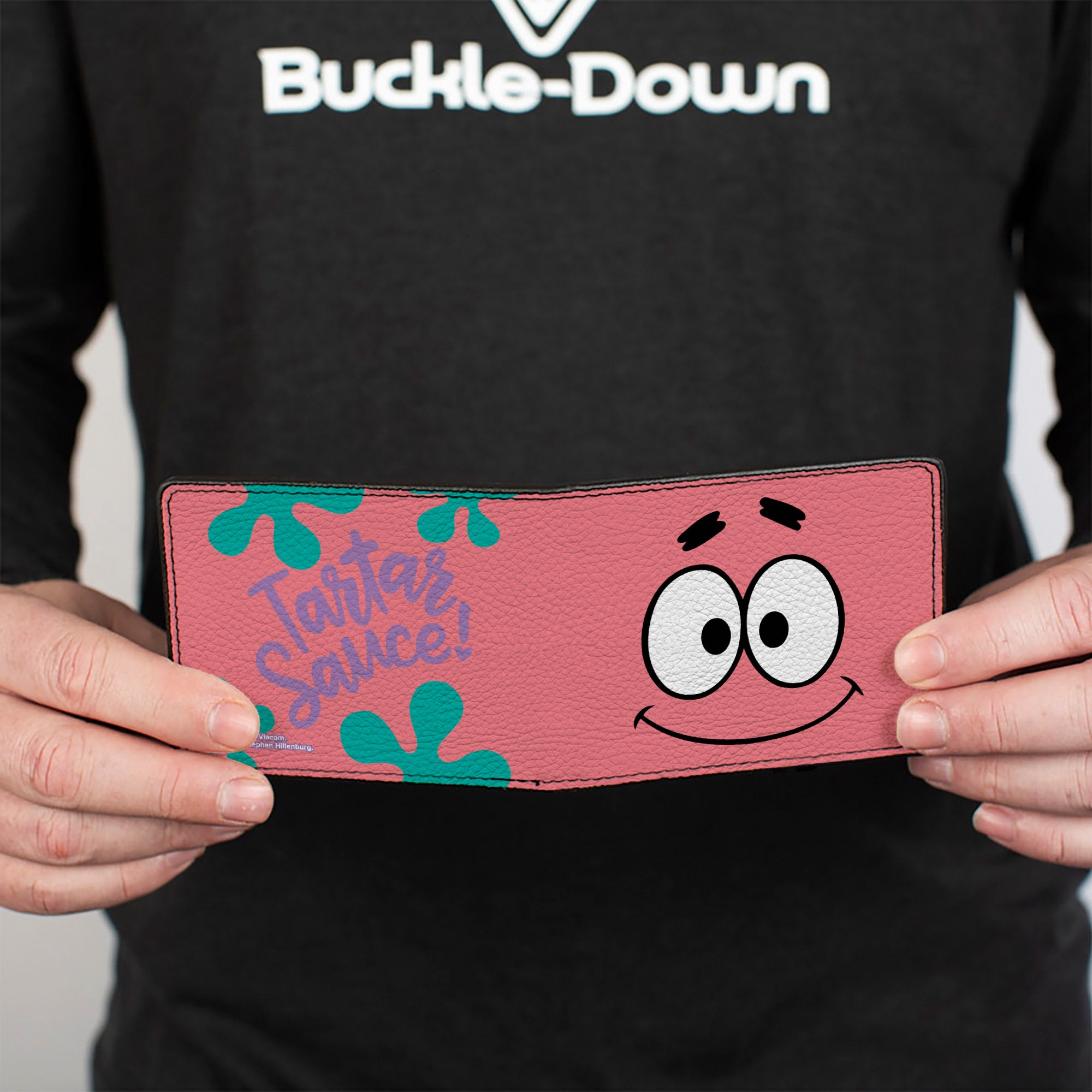 Bi-Fold Wallet - SpongeBob SquarePants Patrick Star TARTAR SAUCE Face Close-Up Pink Bi-Fold Wallets SpongeBob SquarePants