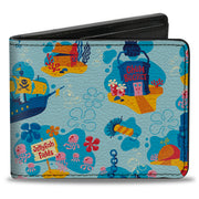 Bi-Fold Wallet - SpongeBob SquarePants Under the Sea Icons Collage Blues Bi-Fold Wallets SpongeBob SquarePants