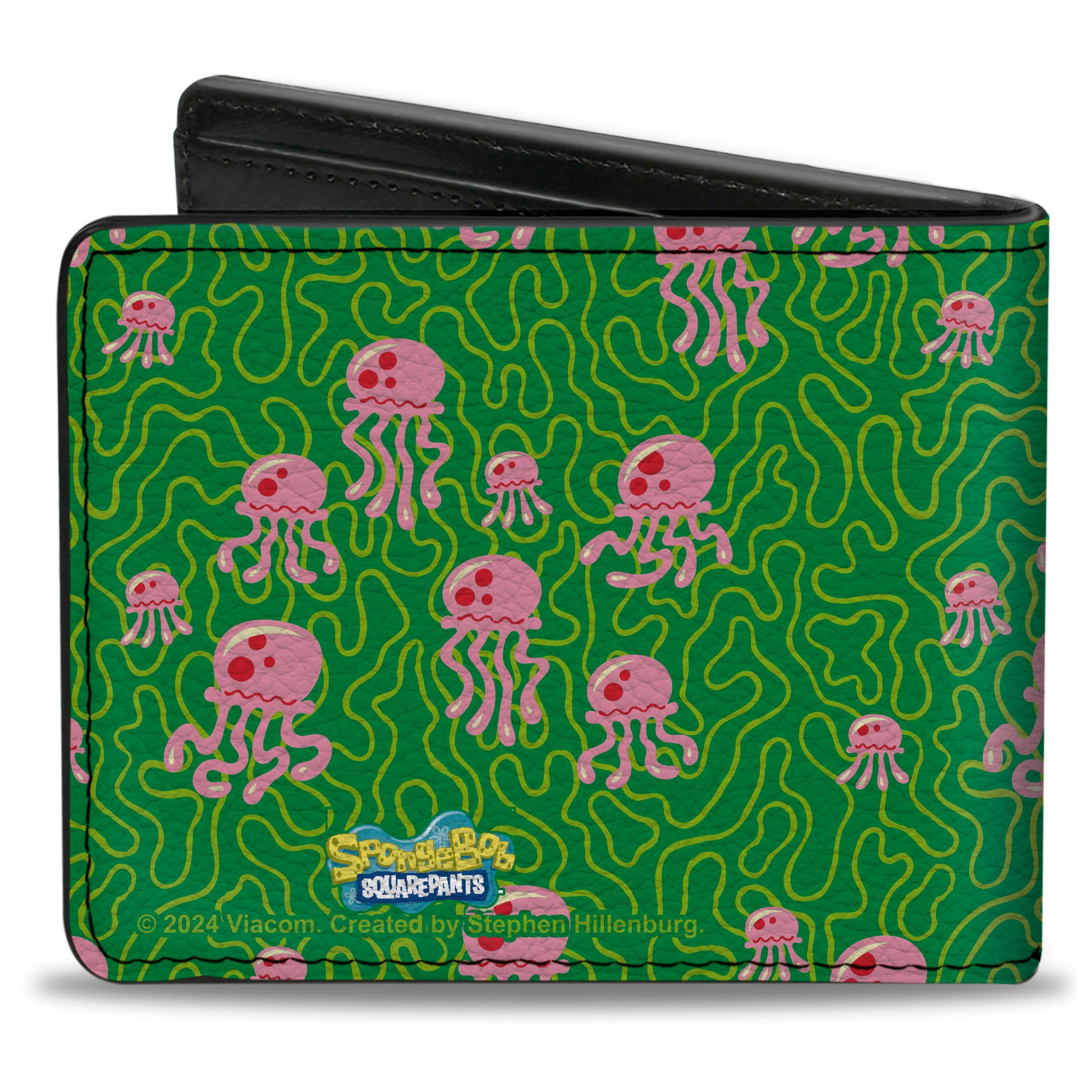 Bi-Fold Wallet - SpongeBob SquarePants Jellyfish and Coral Greens/Pinks Bi-Fold Wallets SpongeBob SquarePants