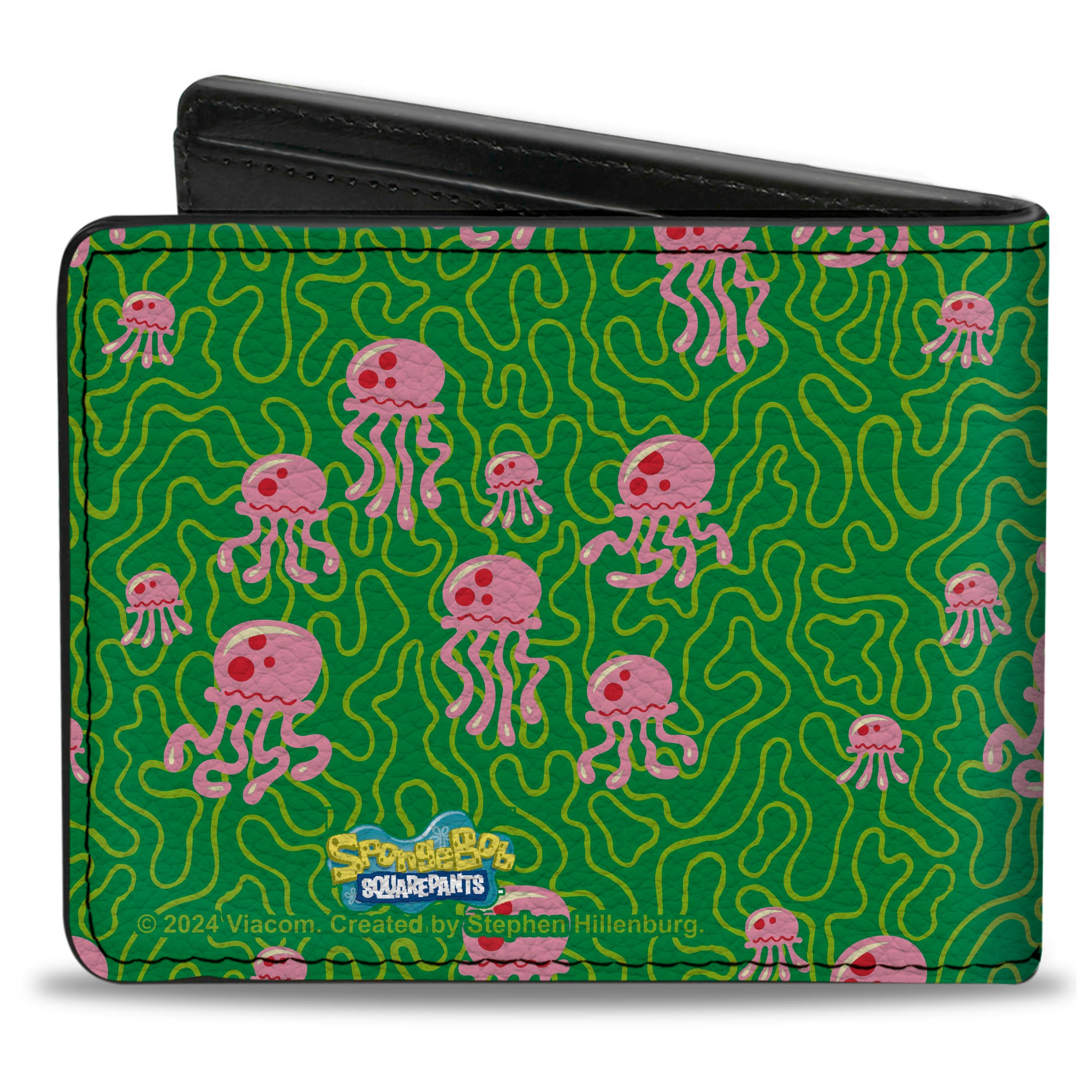 Bi-Fold Wallet - SpongeBob SquarePants Jellyfish and Coral Greens/Pinks Bi-Fold Wallets SpongeBob SquarePants