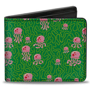 Bi-Fold Wallet - SpongeBob SquarePants Jellyfish and Coral Greens/Pinks Bi-Fold Wallets SpongeBob SquarePants