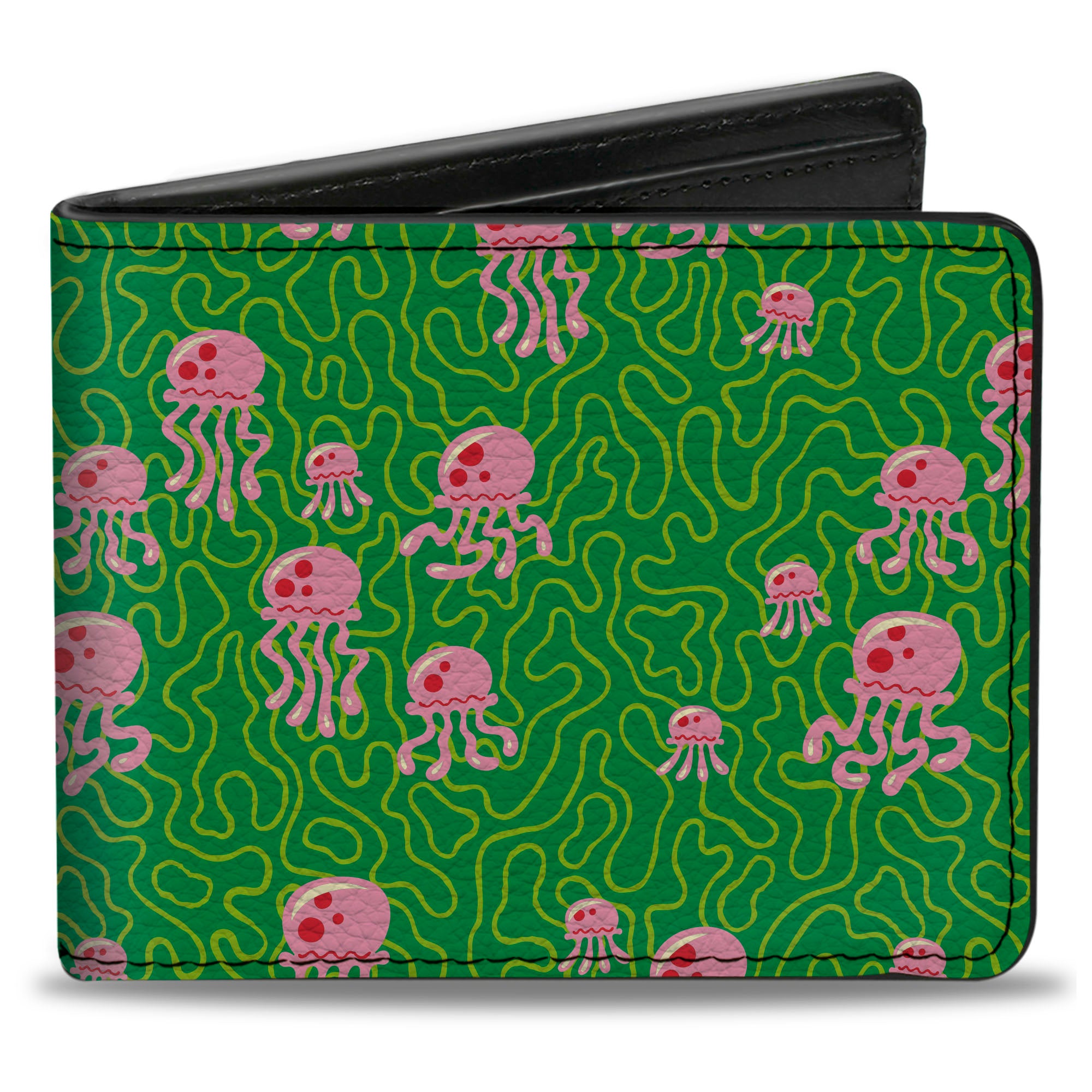 Bi-Fold Wallet - SpongeBob SquarePants Jellyfish and Coral Greens/Pinks Bi-Fold Wallets SpongeBob SquarePants