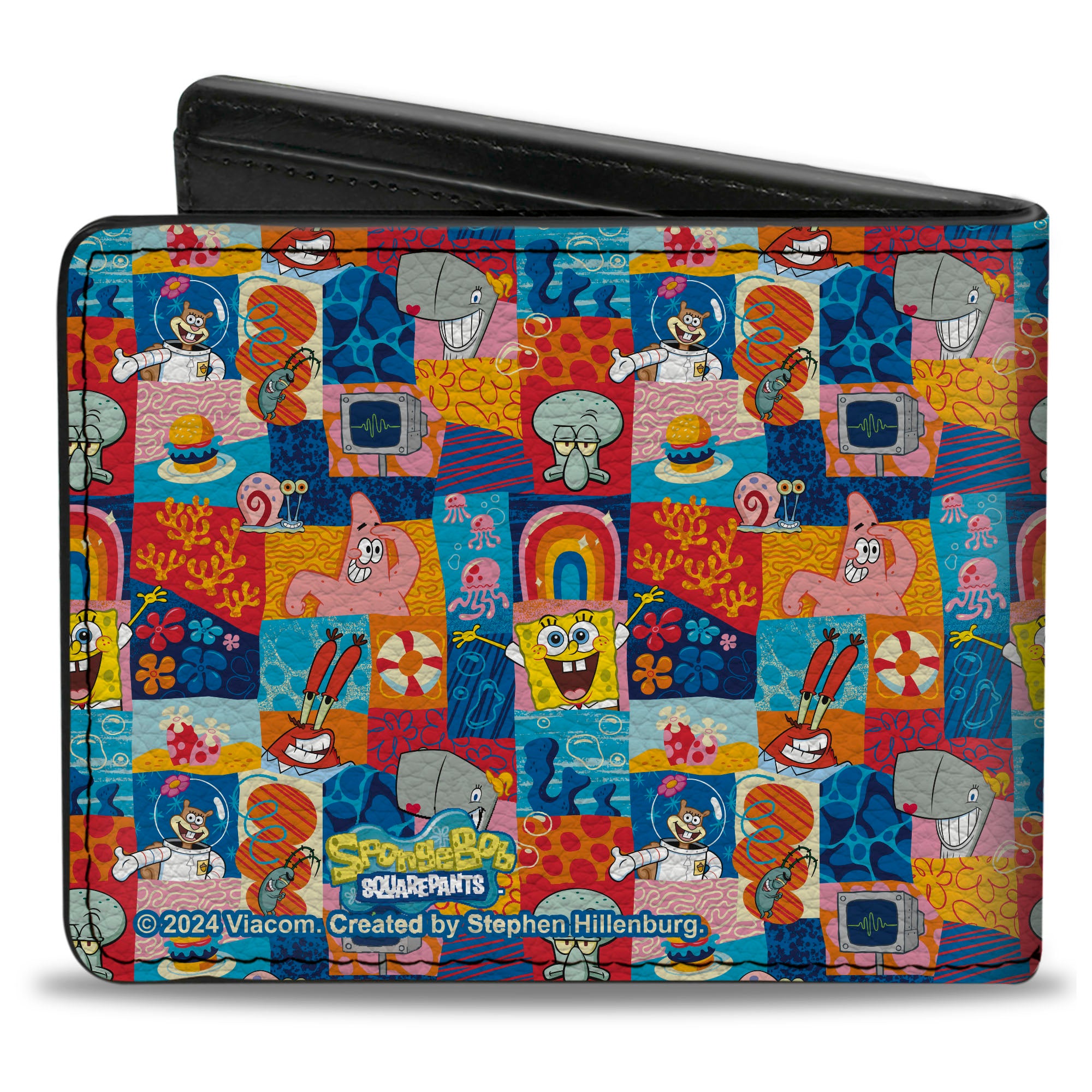 Bi-Fold Wallet - SpongeBob SquarePants and Friends with Icons Blocks Multi Color Bi-Fold Wallets SpongeBob SquarePants