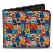 Bi-Fold Wallet - SpongeBob SquarePants and Friends with Icons Blocks Multi Color Bi-Fold Wallets SpongeBob SquarePants