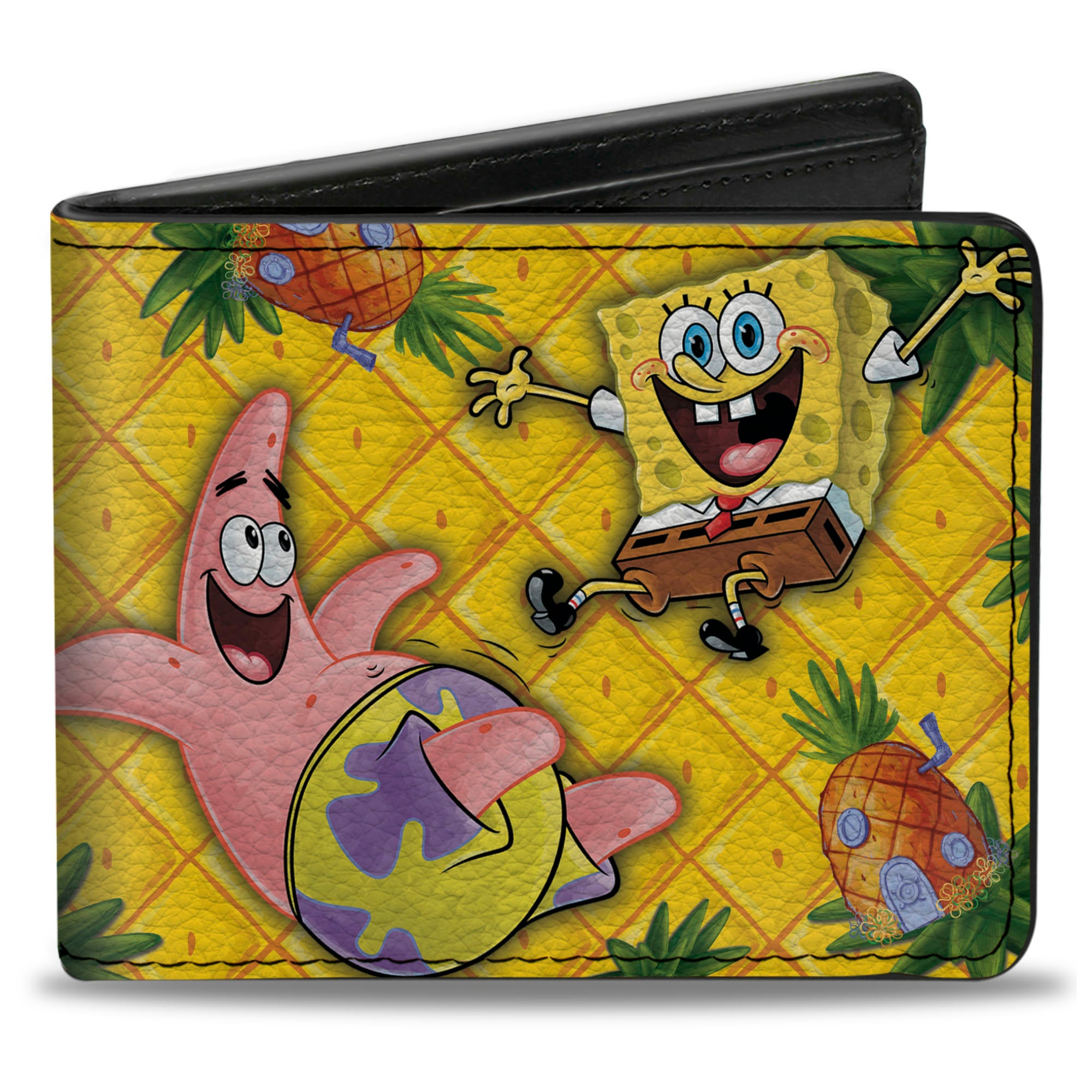 Bi-Fold Wallet - SpongeBob & Patrick Starfish Pose Pineapple Gold Bi-Fold Wallets Nickelodeon