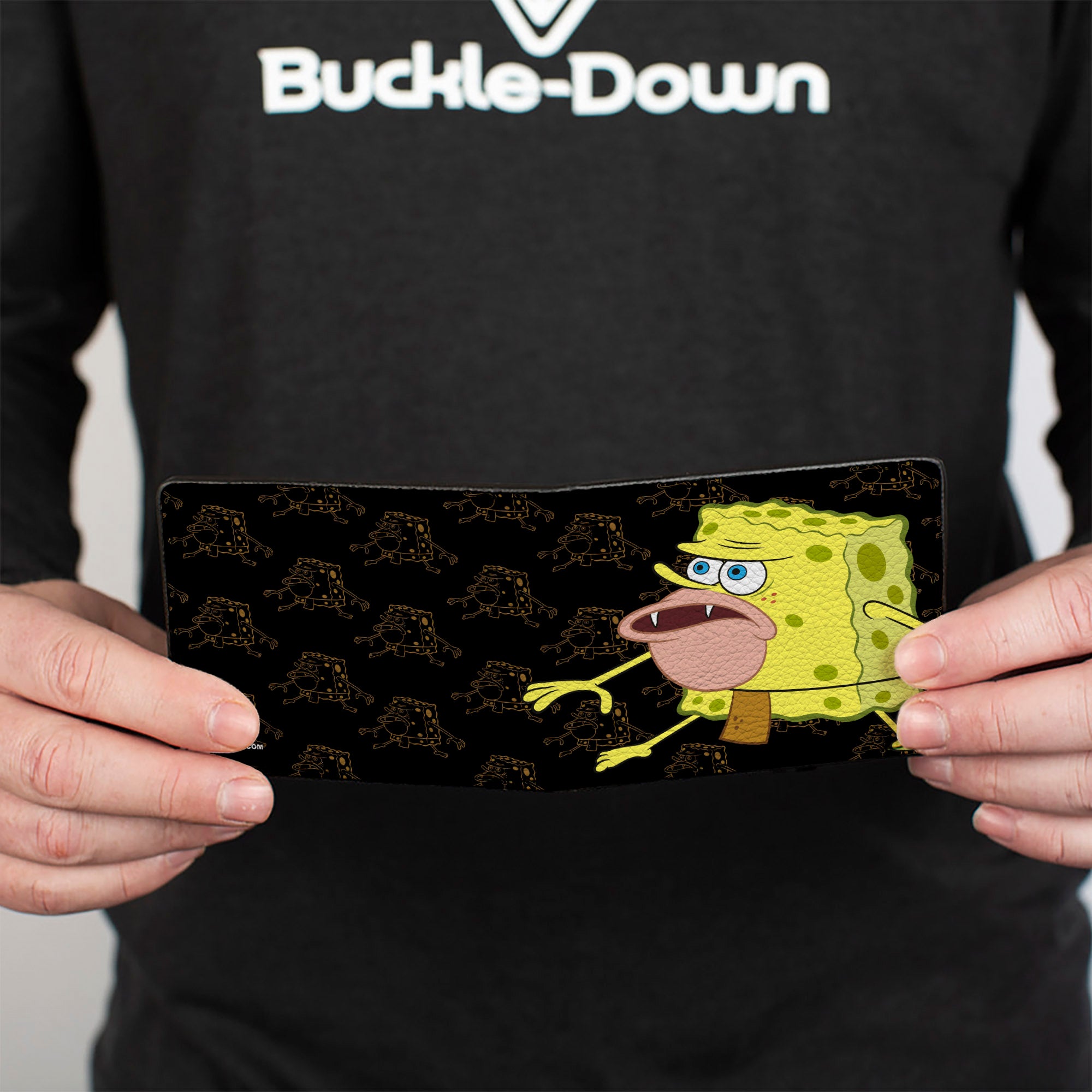 Bi-Fold Wallet - Primitive Sponge Pose Pose Outline Black Brown Bi-Fold Wallets SpongeBob SquarePants