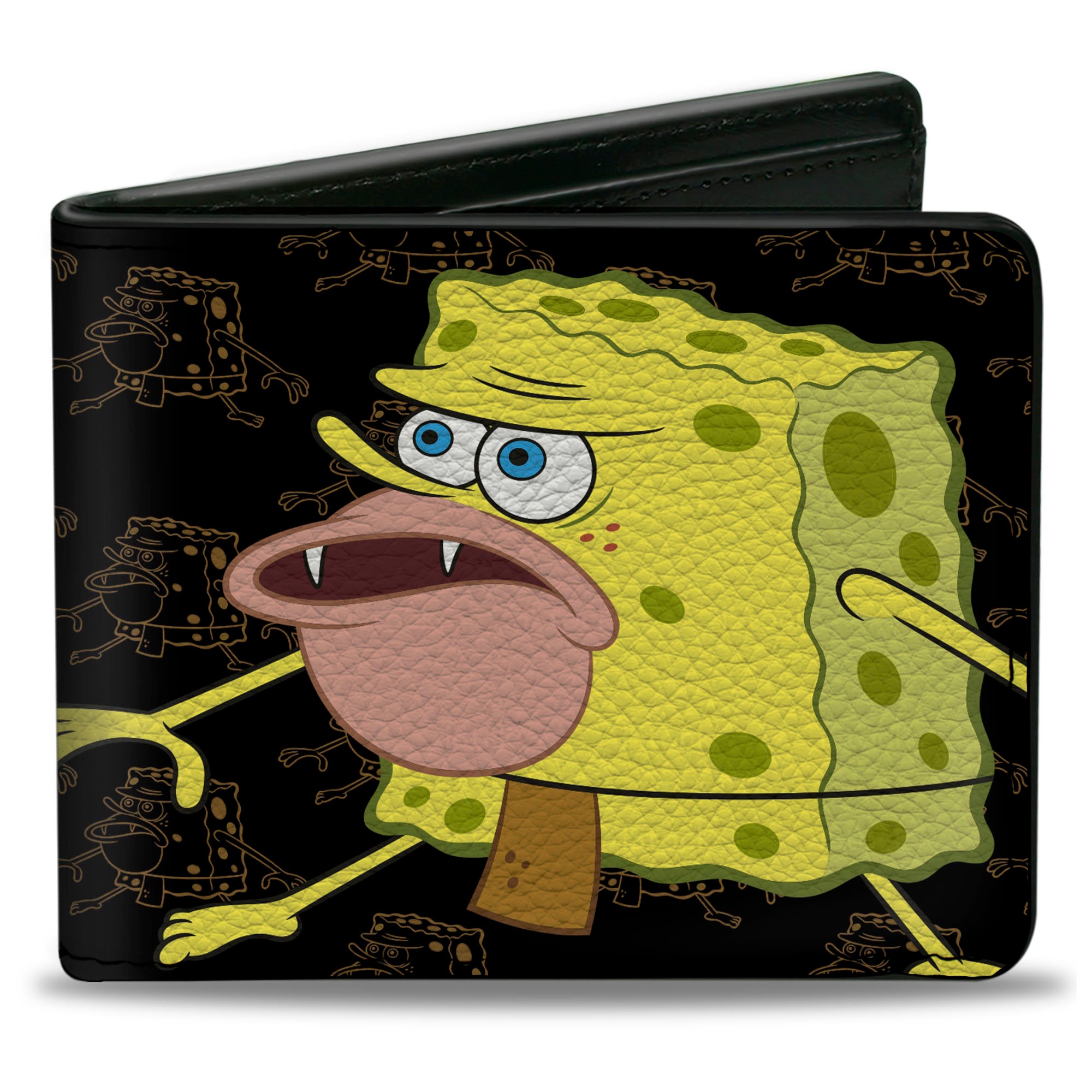 Bi-Fold Wallet - Primitive Sponge Pose Pose Outline Black Brown Bi-Fold Wallets SpongeBob SquarePants