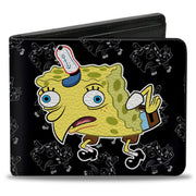 Bi-Fold Wallet - Mocking SpongeBob Pose Pose Outline Black Gray Bi-Fold Wallets SpongeBob SquarePants