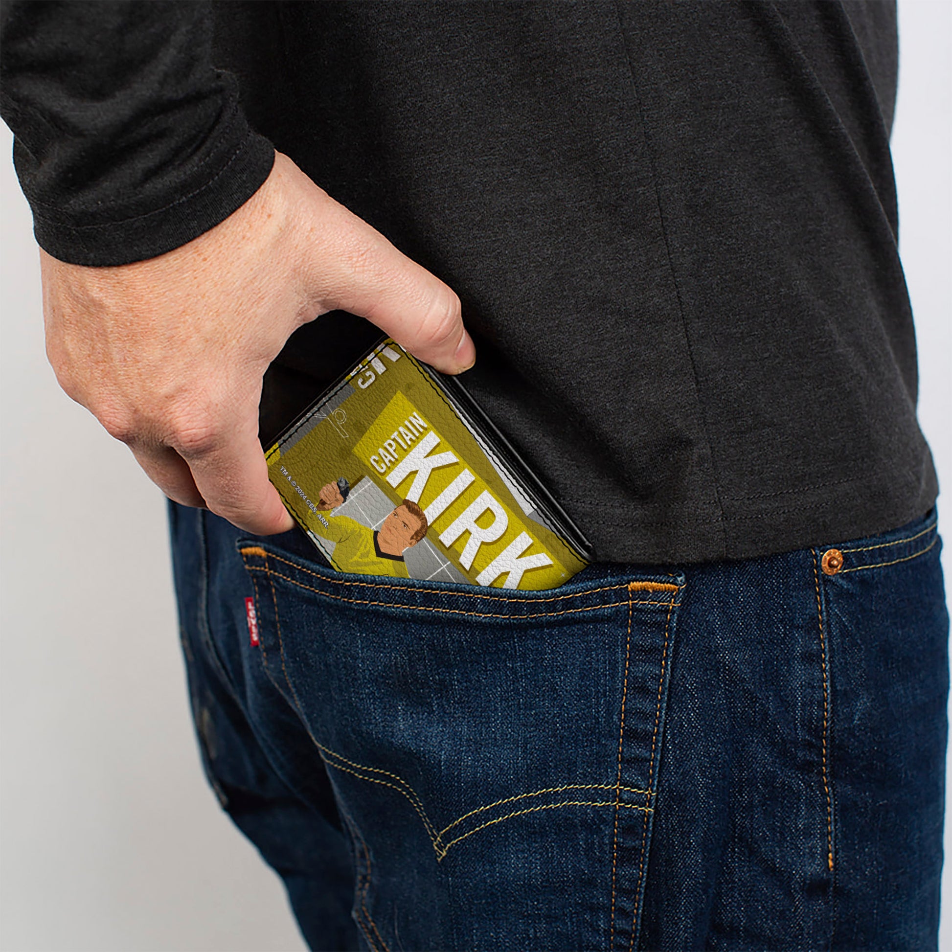 Bi-Fold Wallet - Classic Star Trek CAPTAIN JAMES T KIRK Poses Collage Yellows/Grays Bi-Fold Wallets Star Trek