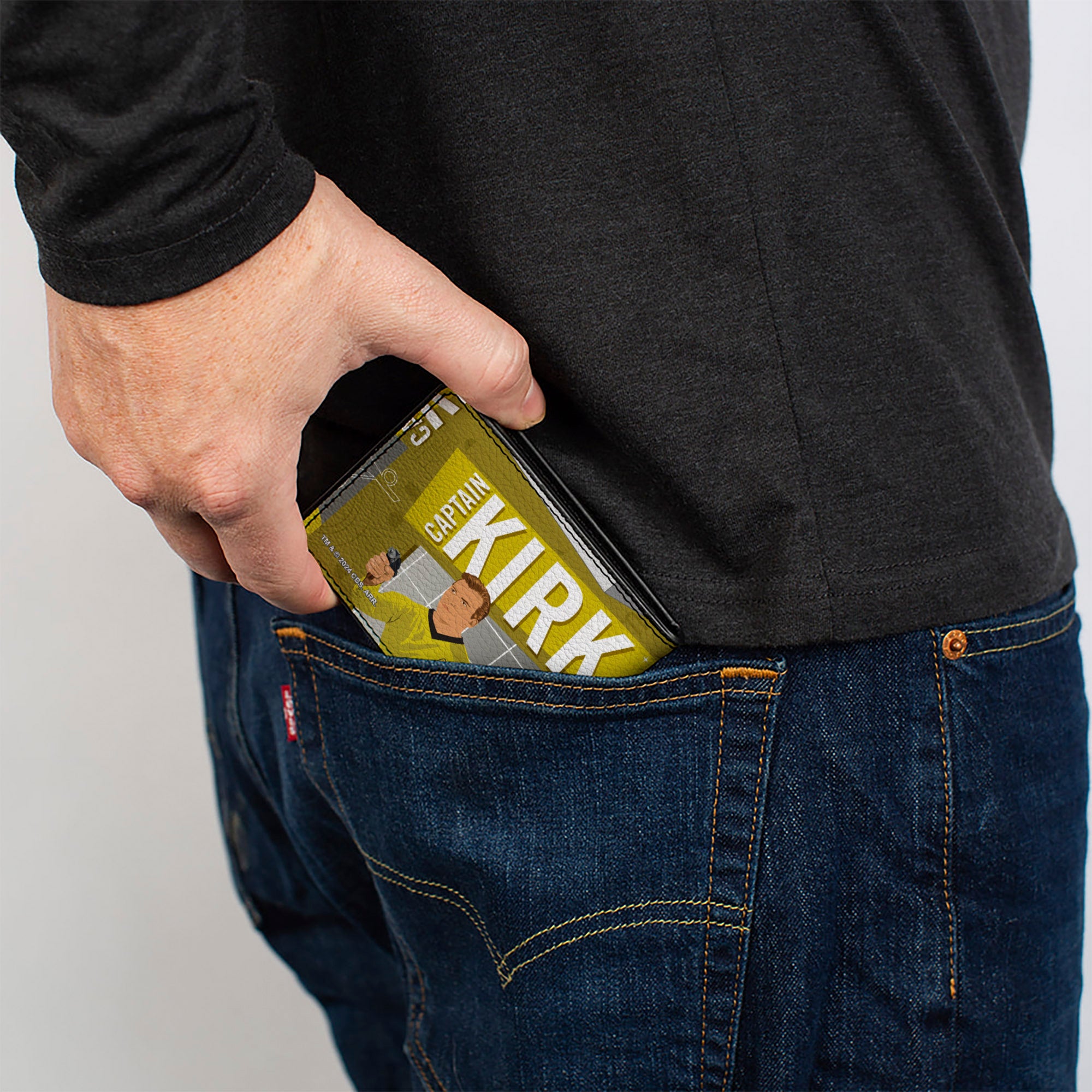 Bi-Fold Wallet - Classic Star Trek CAPTAIN JAMES T KIRK Poses Collage Yellows/Grays Bi-Fold Wallets Star Trek