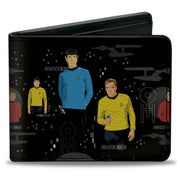 Bi-Fold Wallet - The Original Star Trek Crew Poses and Icons Black/Multi Color Bi-Fold Wallets Star Trek