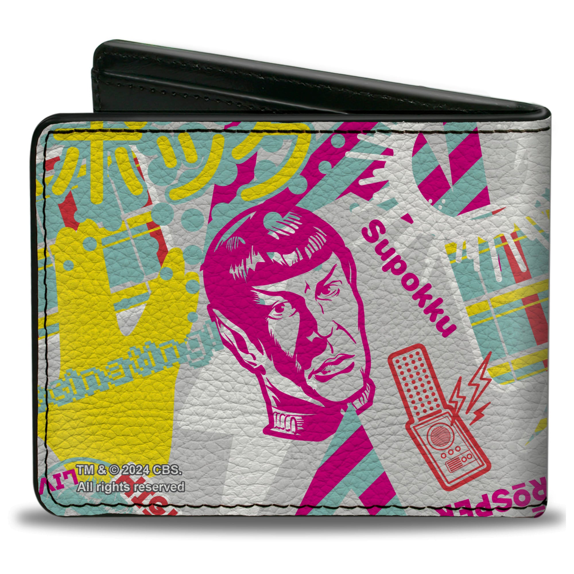 Bi-Fold Wallet - Star Trek Spock Icons Collage White/Multi Color Bi-Fold Wallets Star Trek