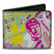 Bi-Fold Wallet - Star Trek Spock Icons Collage White/Multi Color Bi-Fold Wallets Star Trek
