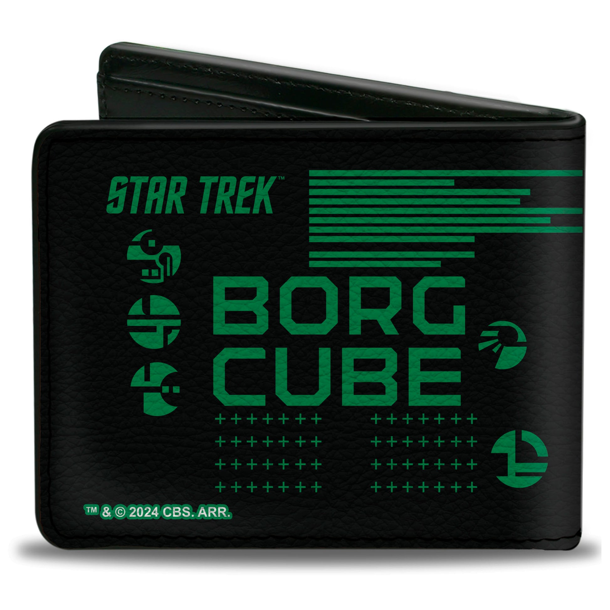 Bi-Fold Wallet - Star Trek BORG CUBE RESISTANCE IS FUTILE Icons Black/Green Bi-Fold Wallets Star Trek