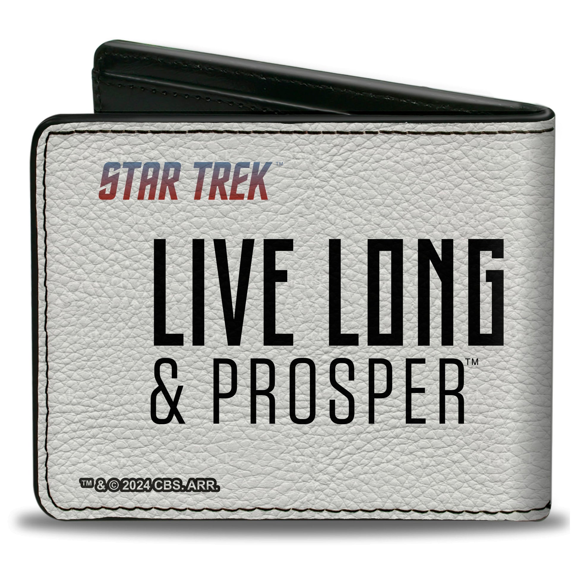 Bi-Fold Wallet - Star Trek LIVE LONG & PROSPER Hand Sign White/Multi Color Bi-Fold Wallets Star Trek