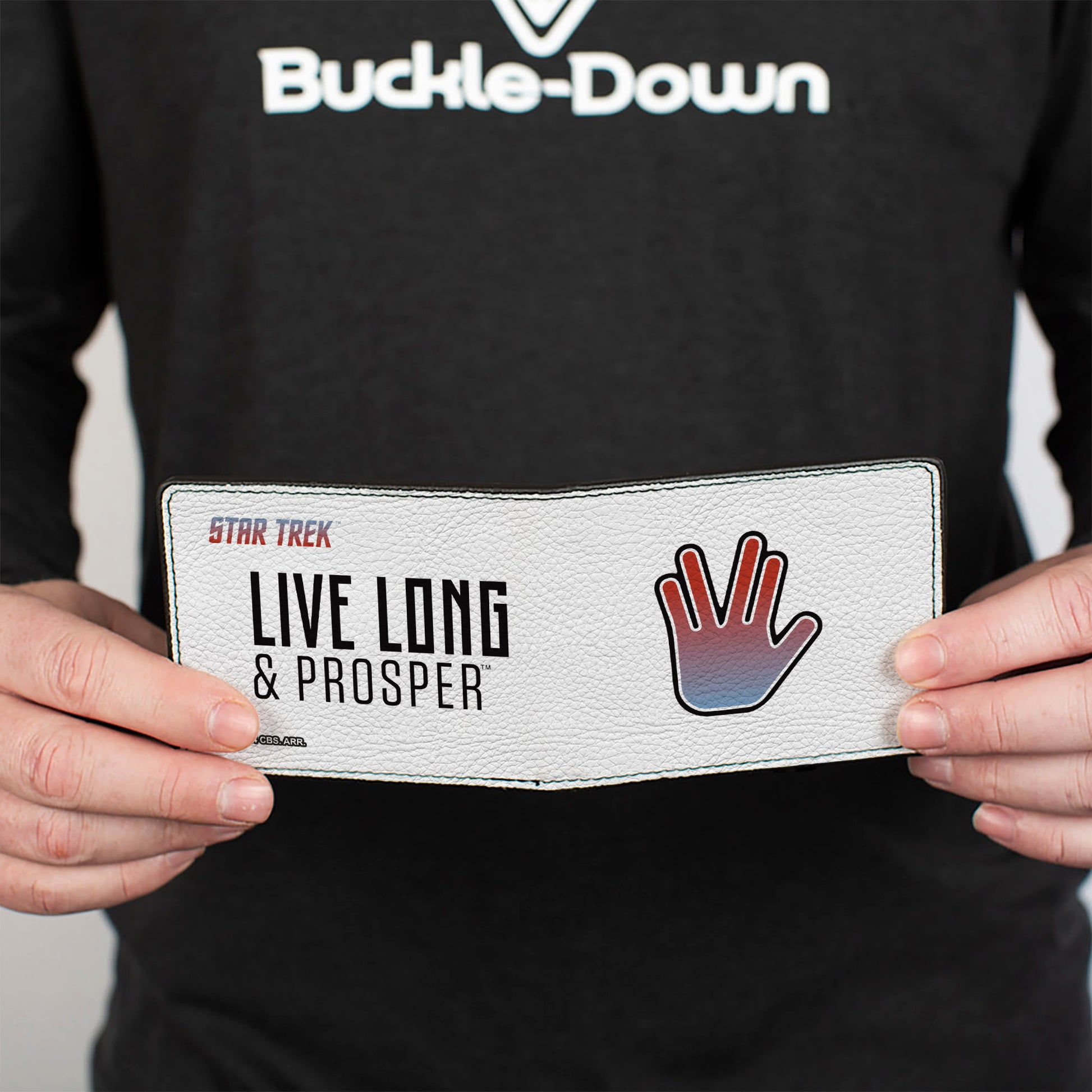 Bi-Fold Wallet - Star Trek LIVE LONG & PROSPER Hand Sign White/Multi Color Bi-Fold Wallets Star Trek