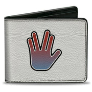 Bi-Fold Wallet - Star Trek LIVE LONG & PROSPER Hand Sign White/Multi Color Bi-Fold Wallets Star Trek