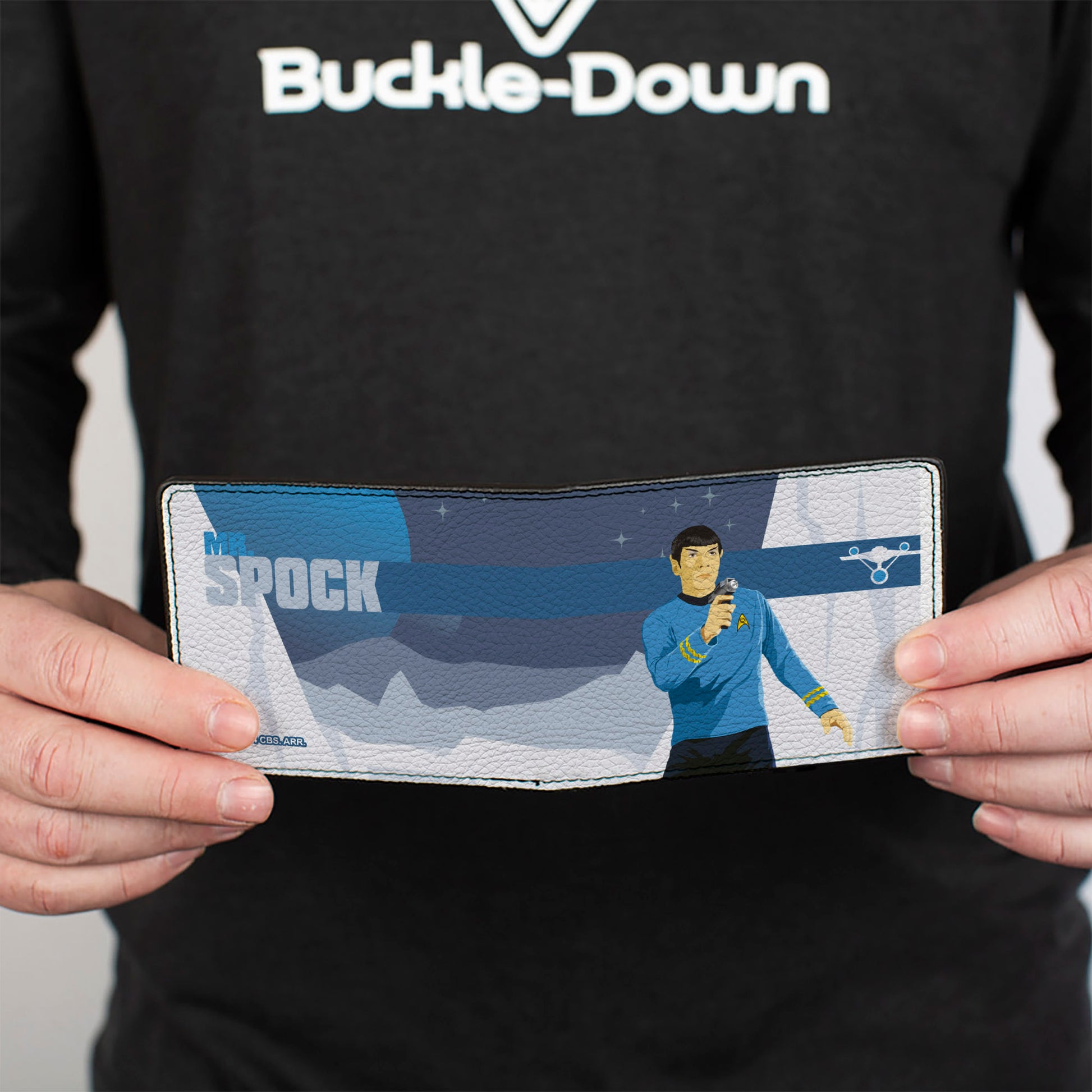 Bi-Fold Wallet - Star Trek MR. SPOCK Phaser Pose Blues/Grays Bi-Fold Wallets Star Trek