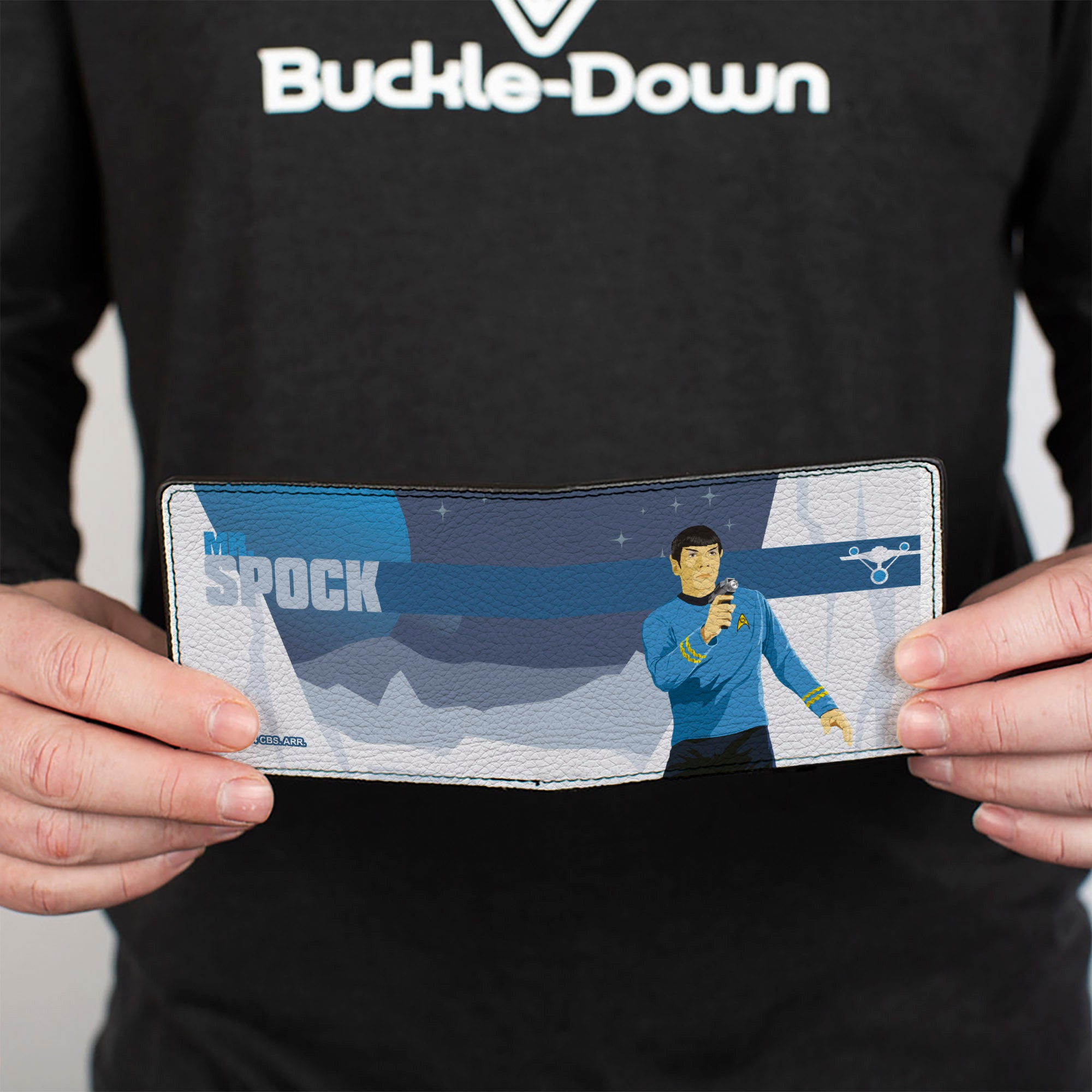 Bi-Fold Wallet - Star Trek MR. SPOCK Phaser Pose Blues/Grays Bi-Fold Wallets Star Trek