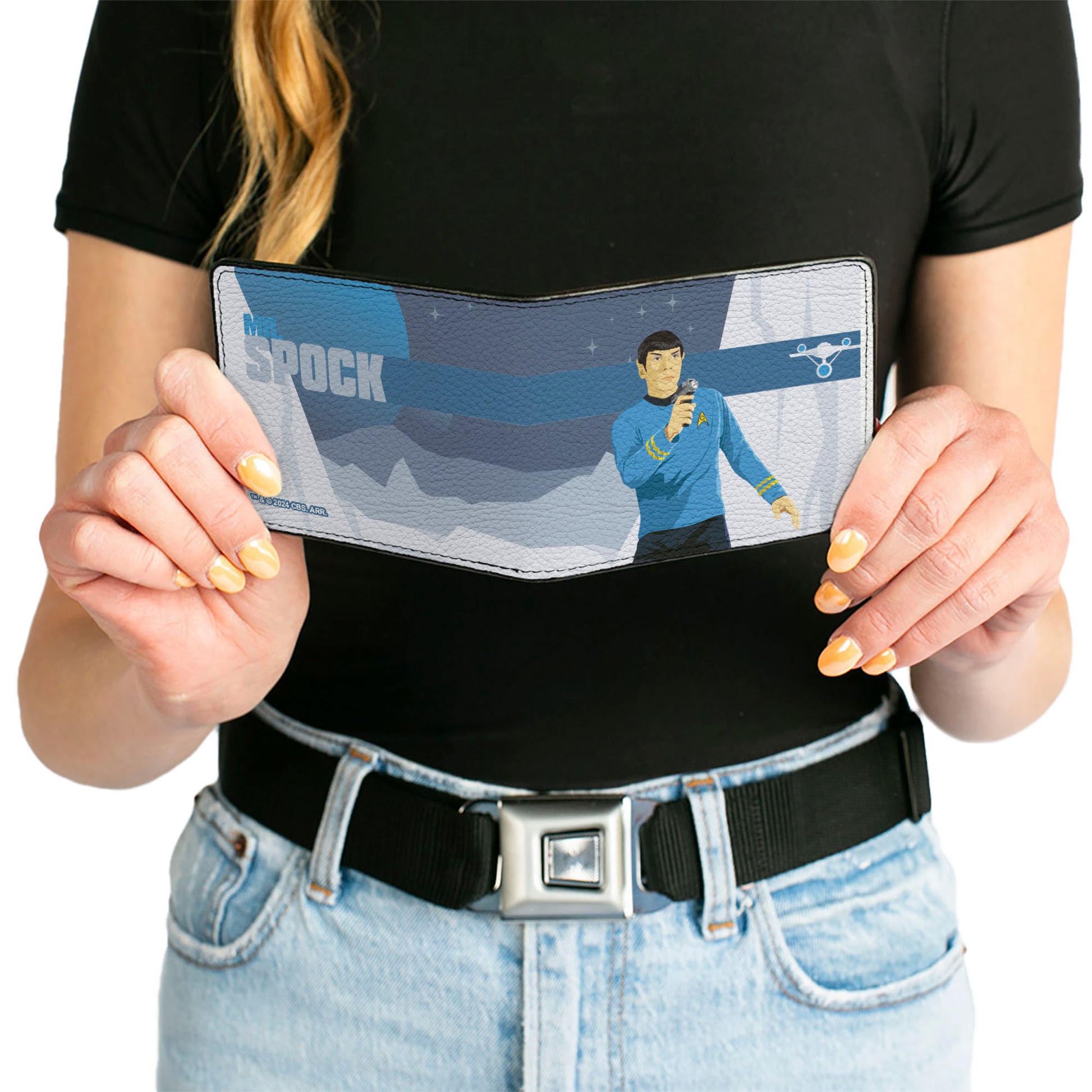 Bi-Fold Wallet - Star Trek MR. SPOCK Phaser Pose Blues/Grays Bi-Fold Wallets Star Trek