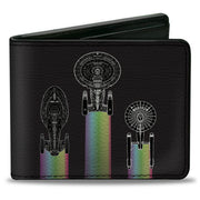 Bi-Fold Wallet - Star Trek Peace and Long Life Starfleet Ships Black Bi-Fold Wallets Star Trek