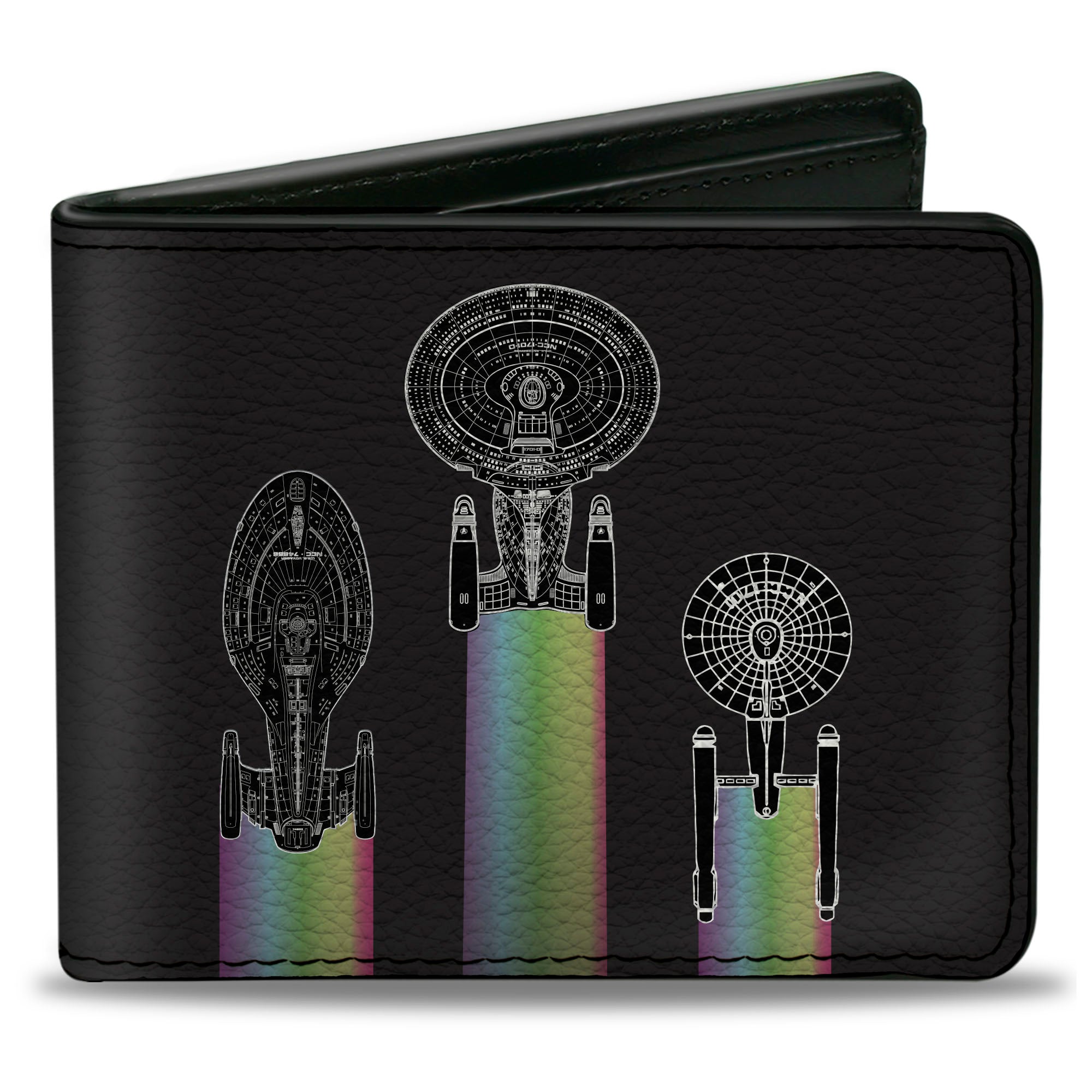 Bi-Fold Wallet - Star Trek Peace and Long Life Starfleet Ships Black Bi-Fold Wallets Star Trek