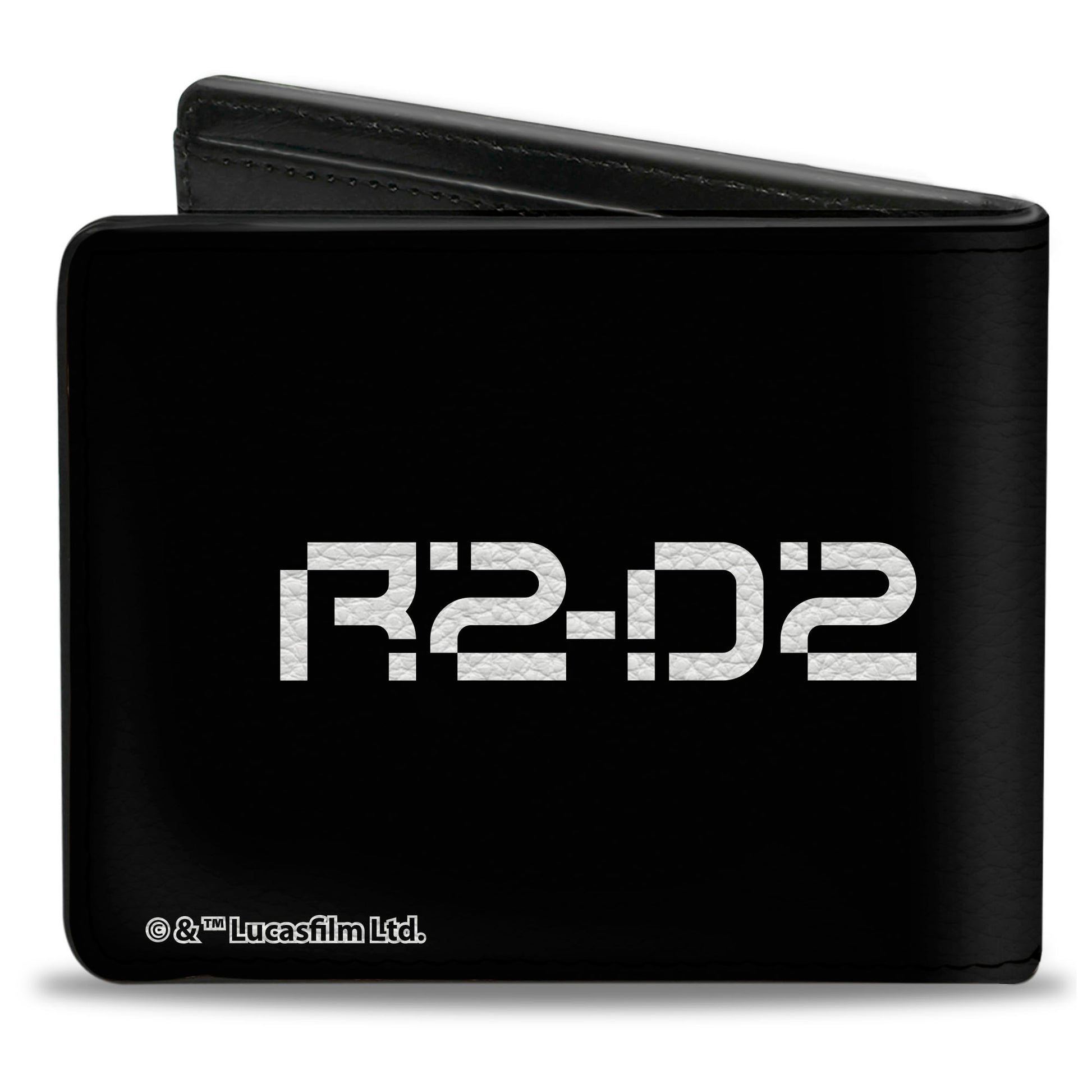 Bi-Fold Wallet - Star Wars R2-D2 Pose and Text Black/White Bi-Fold Wallets Star Wars