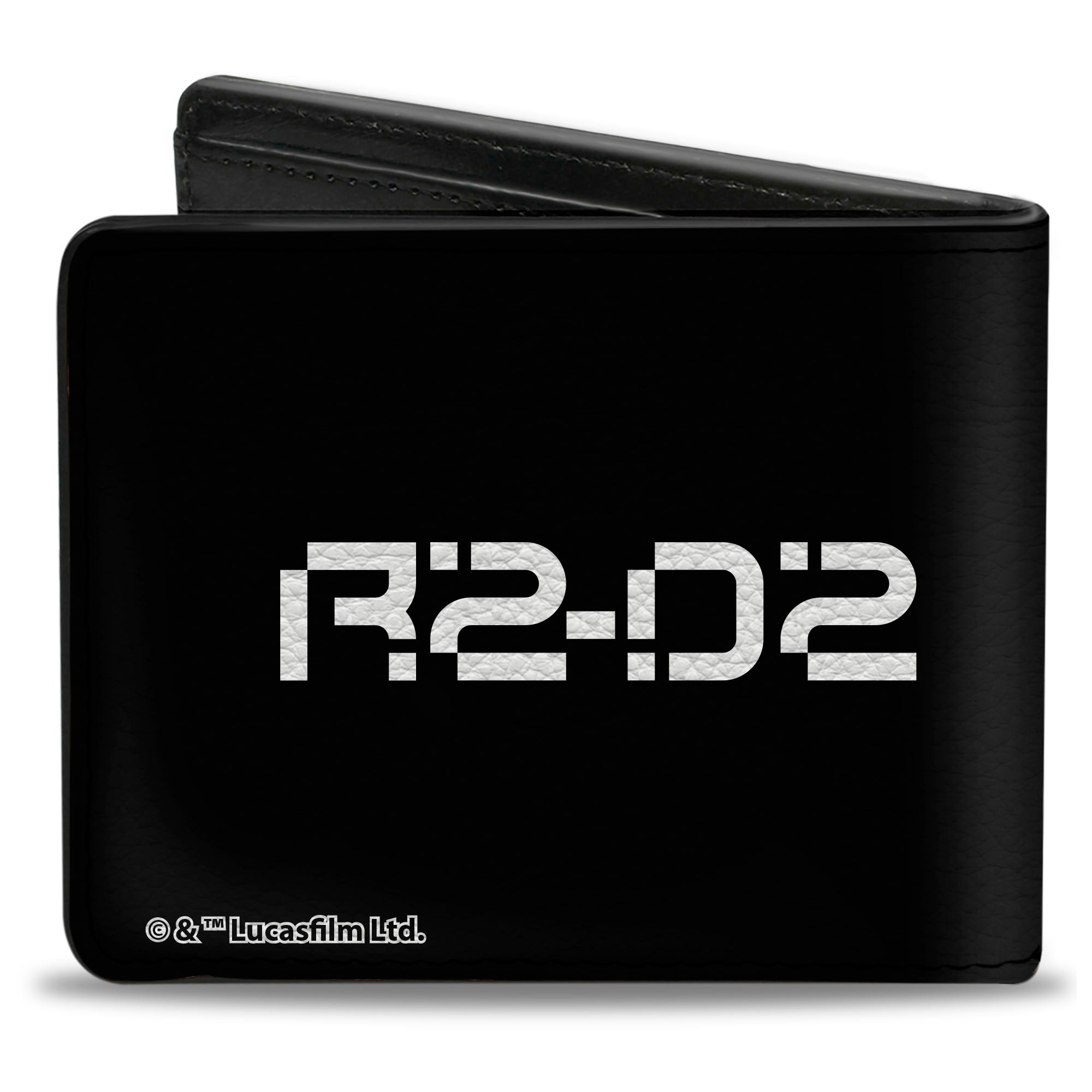Bi-Fold Wallet - Star Wars R2-D2 Pose and Text Black/White Bi-Fold Wallets Star Wars