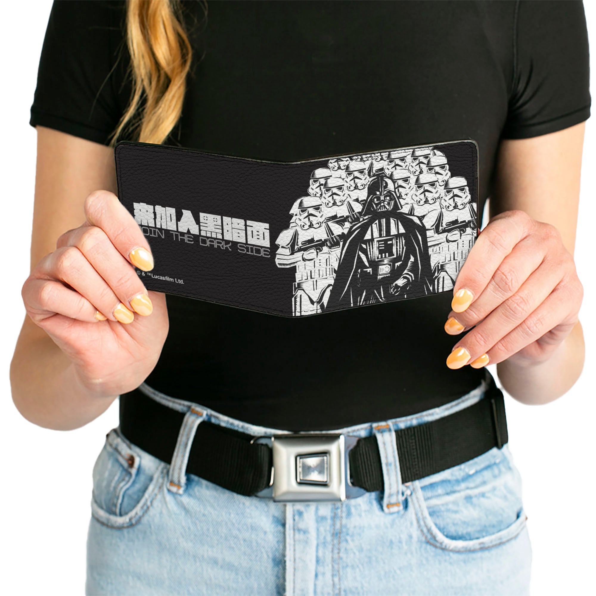 Bi-Fold Wallet - STAR WARS Darth Vader and Stormtroopers JOIN THE DARK SIDE Chinese Black/White