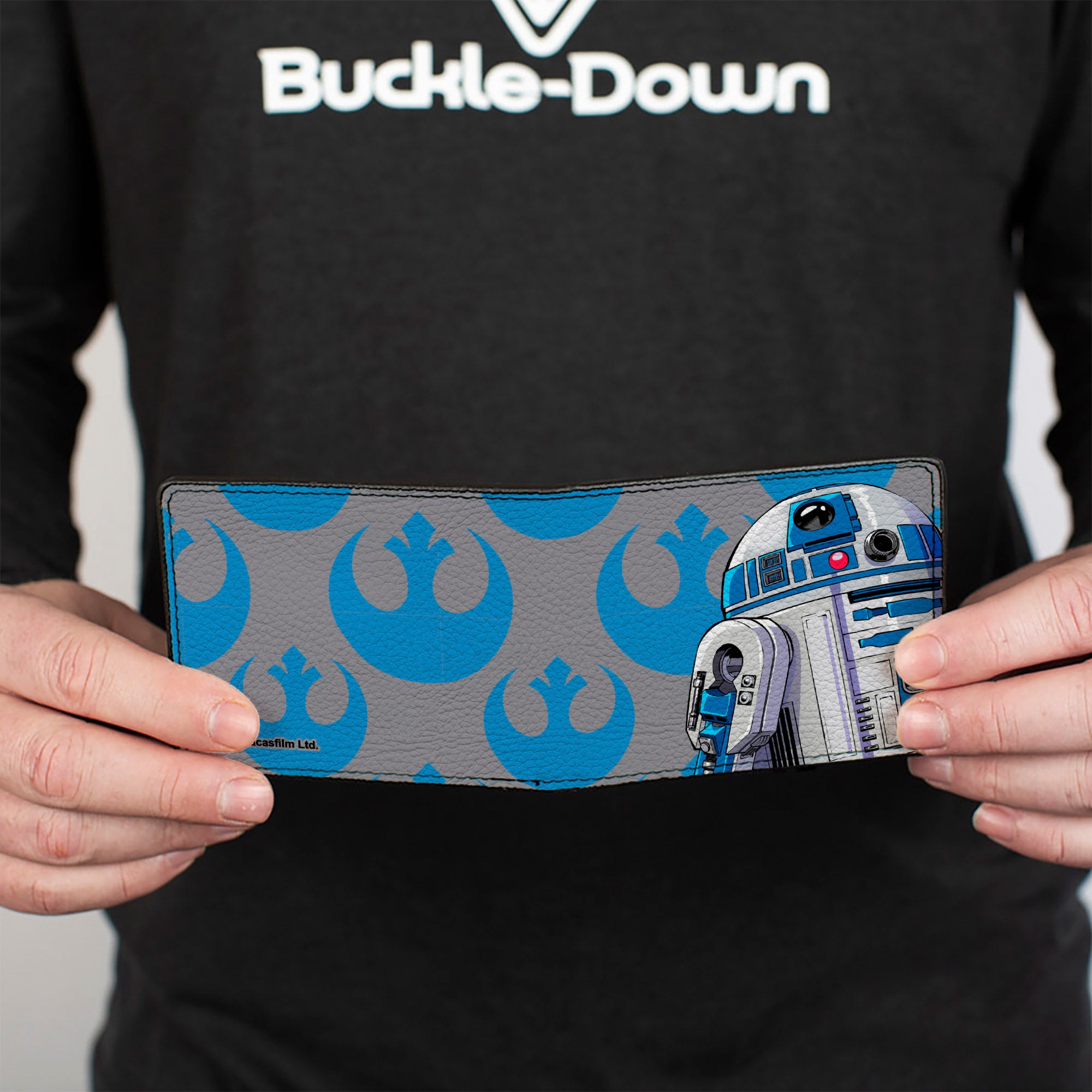 Bi-Fold Wallet - Star Wars R2-D2 Pose and Rebel Alliance Insignia Gray/Blue