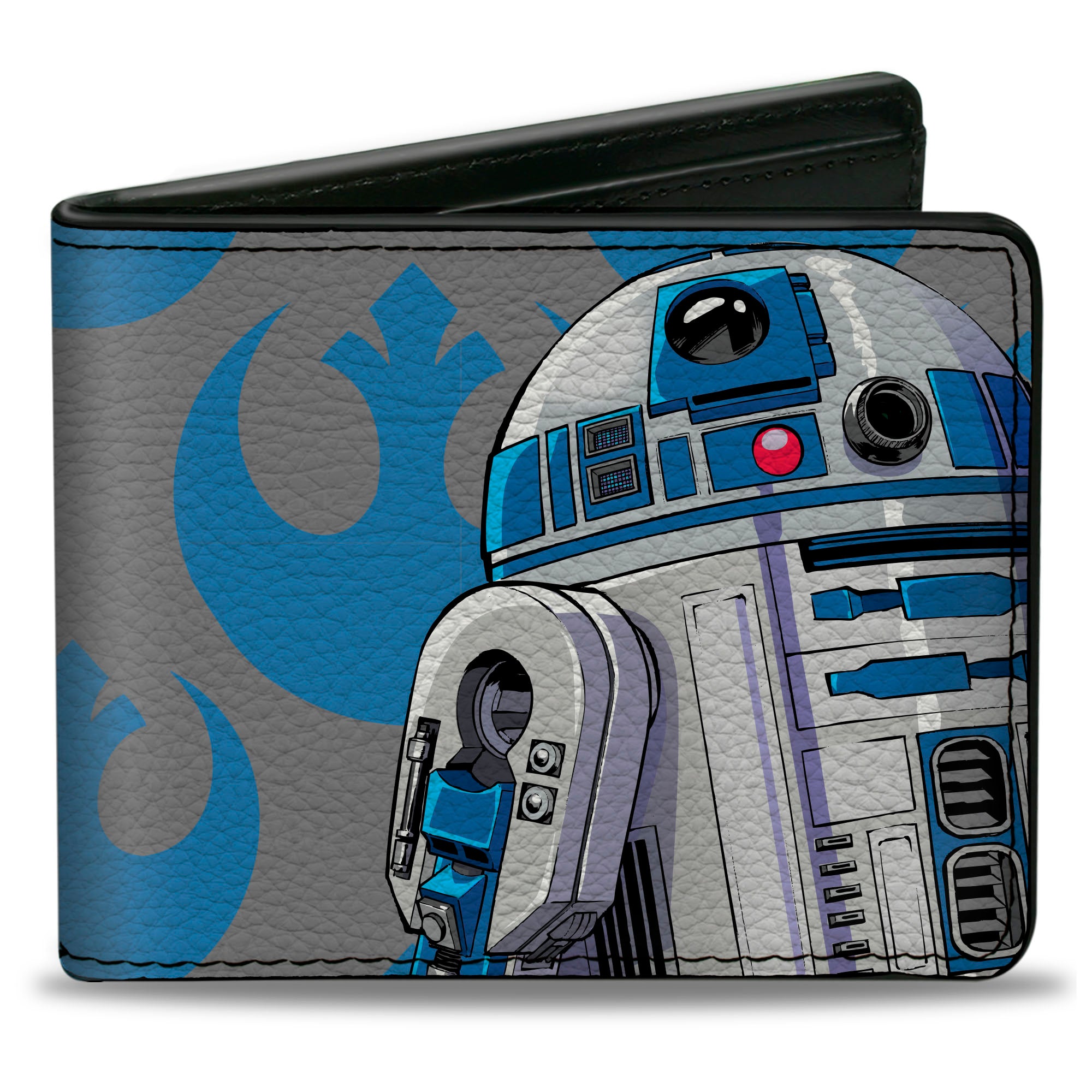 Bi-Fold Wallet - Star Wars R2-D2 Pose and Rebel Alliance Insignia Gray/Blue