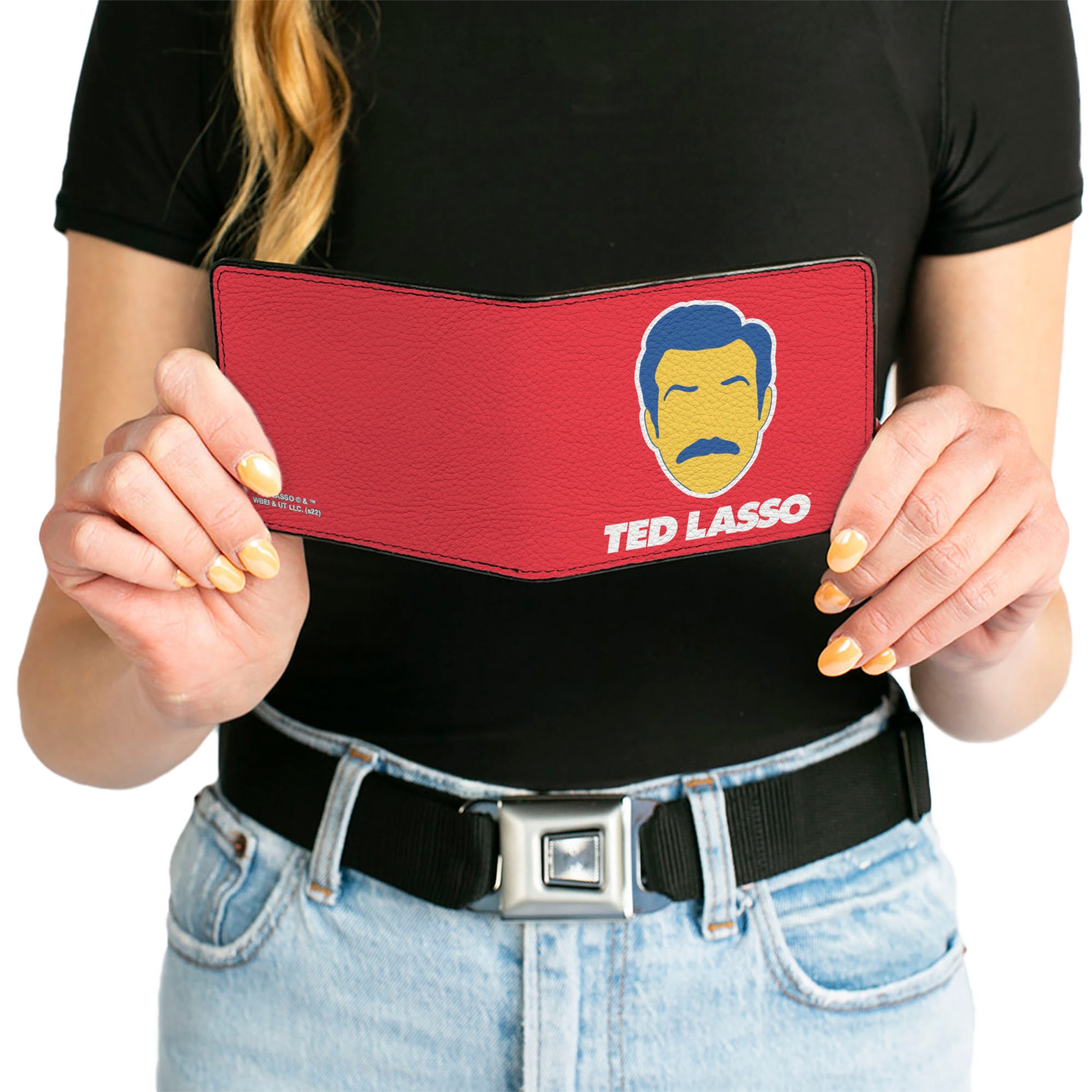 Bi-Fold Wallet - Ted Lasso Icon and Text Red White Blue Yellow Bi-Fold Wallets Ted Lasso