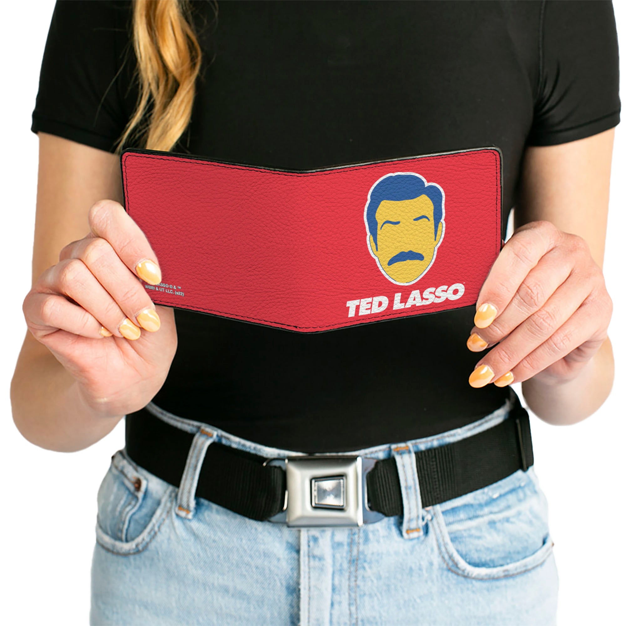 Bi-Fold Wallet - Ted Lasso Icon and Text Red White Blue Yellow Bi-Fold Wallets Ted Lasso