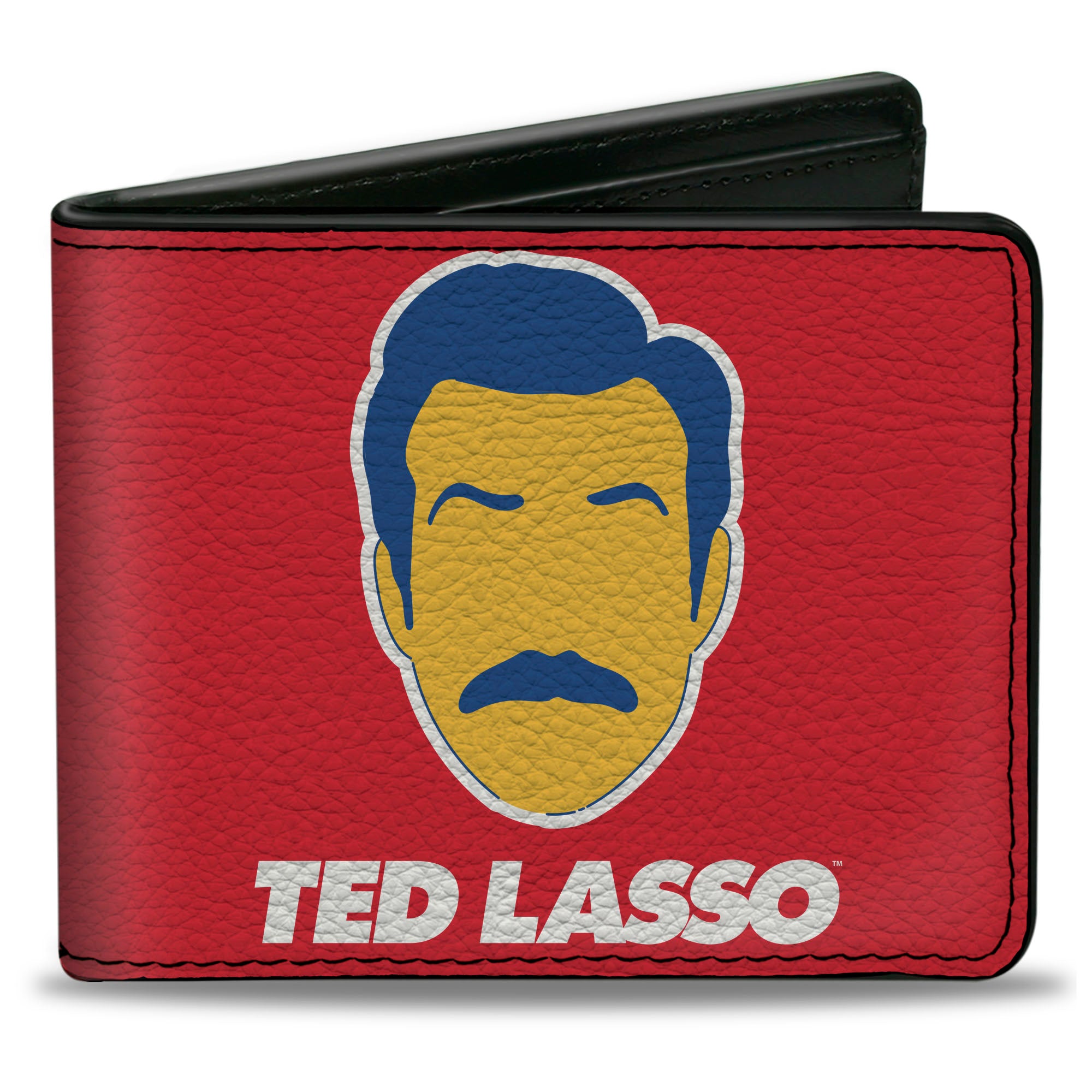 Bi-Fold Wallet - Ted Lasso Icon and Text Red White Blue Yellow Bi-Fold Wallets Ted Lasso