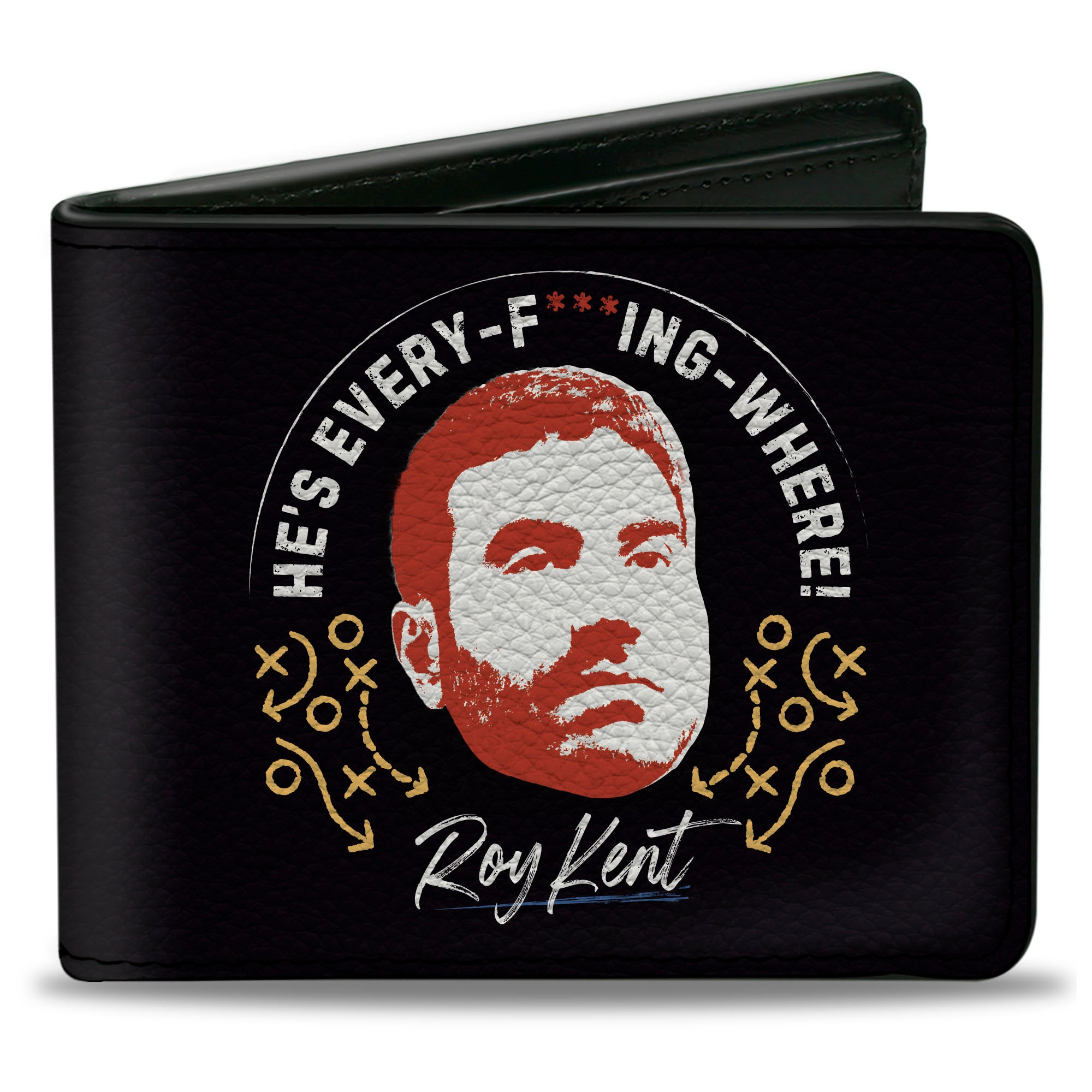 Bi-Fold Wallet - Ted Lasso ROY KENT Quote and Face Black Multi Color Bi-Fold Wallets Ted Lasso