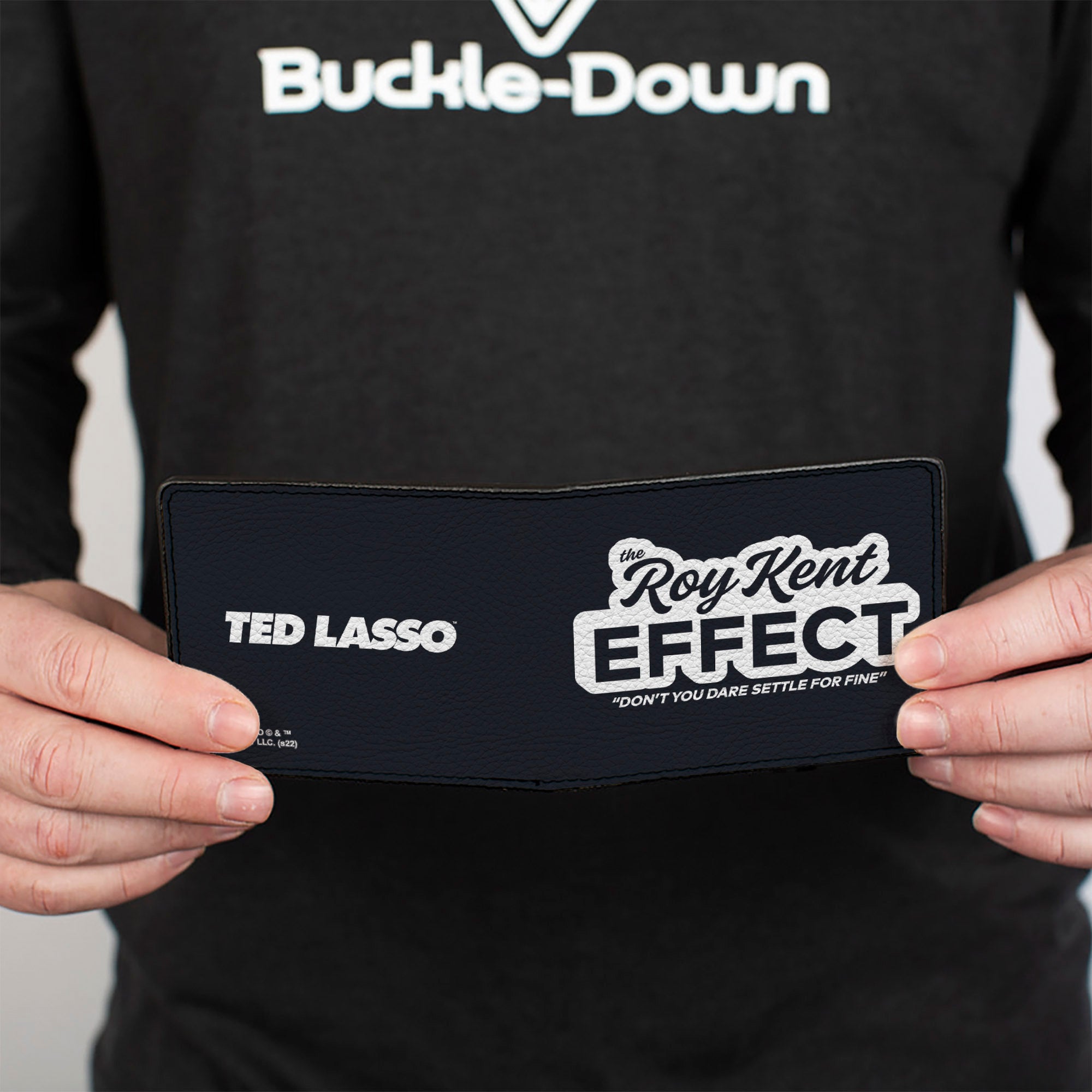 Bi-Fold Wallet - Ted Lasso THE ROY KENT EFFECT Quote + Title Logo Black White Bi-Fold Wallets Ted Lasso