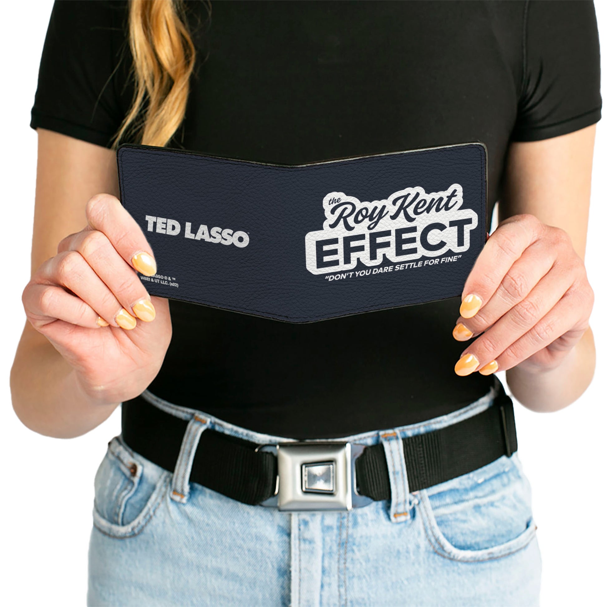 Bi-Fold Wallet - Ted Lasso THE ROY KENT EFFECT Quote + Title Logo Black White Bi-Fold Wallets Ted Lasso