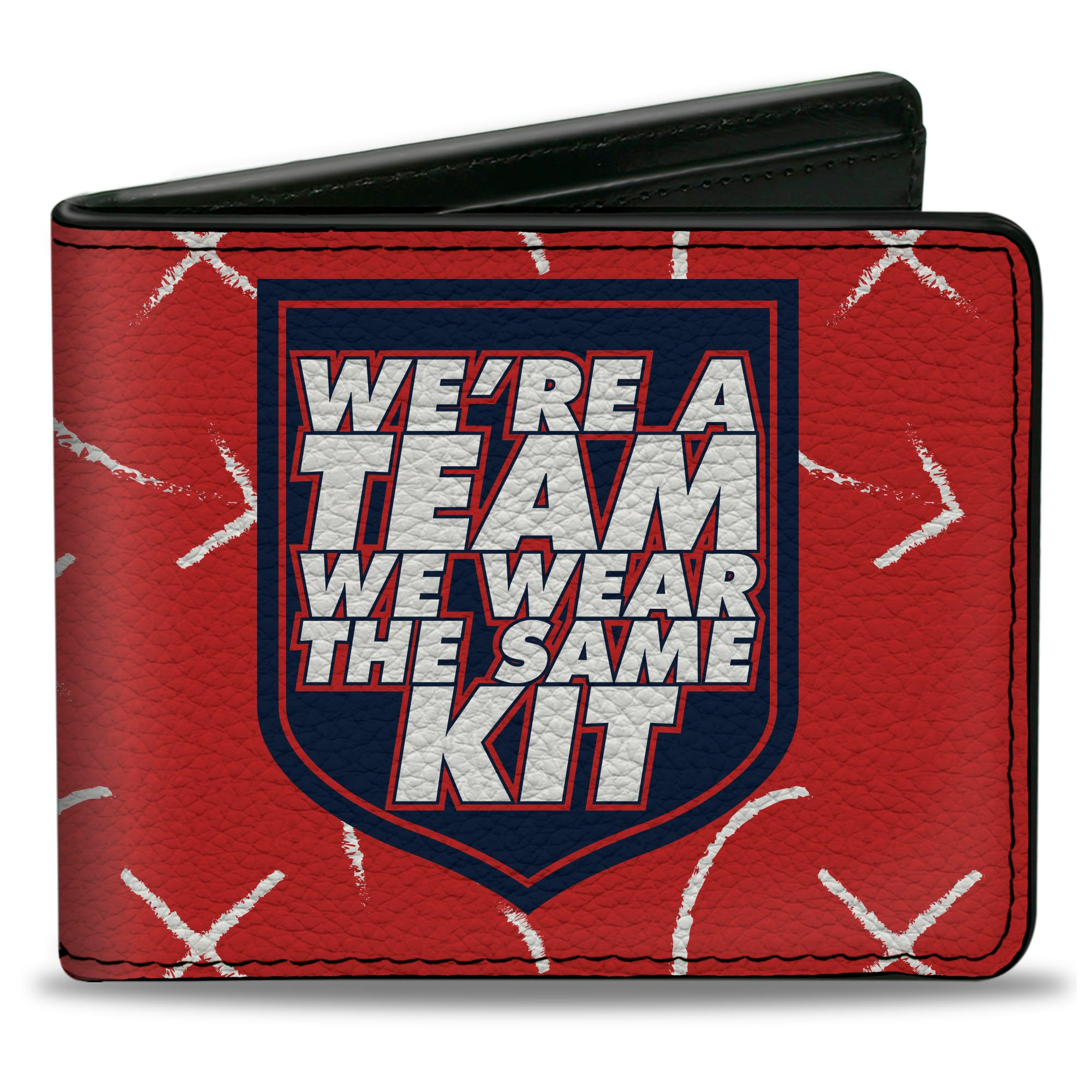 Bi-Fold Wallet - Ted Lasso WE'RE A TEAM WE WEAR THE SAME KIT Quote Badge Red Navy White Bi-Fold Wallets Ted Lasso