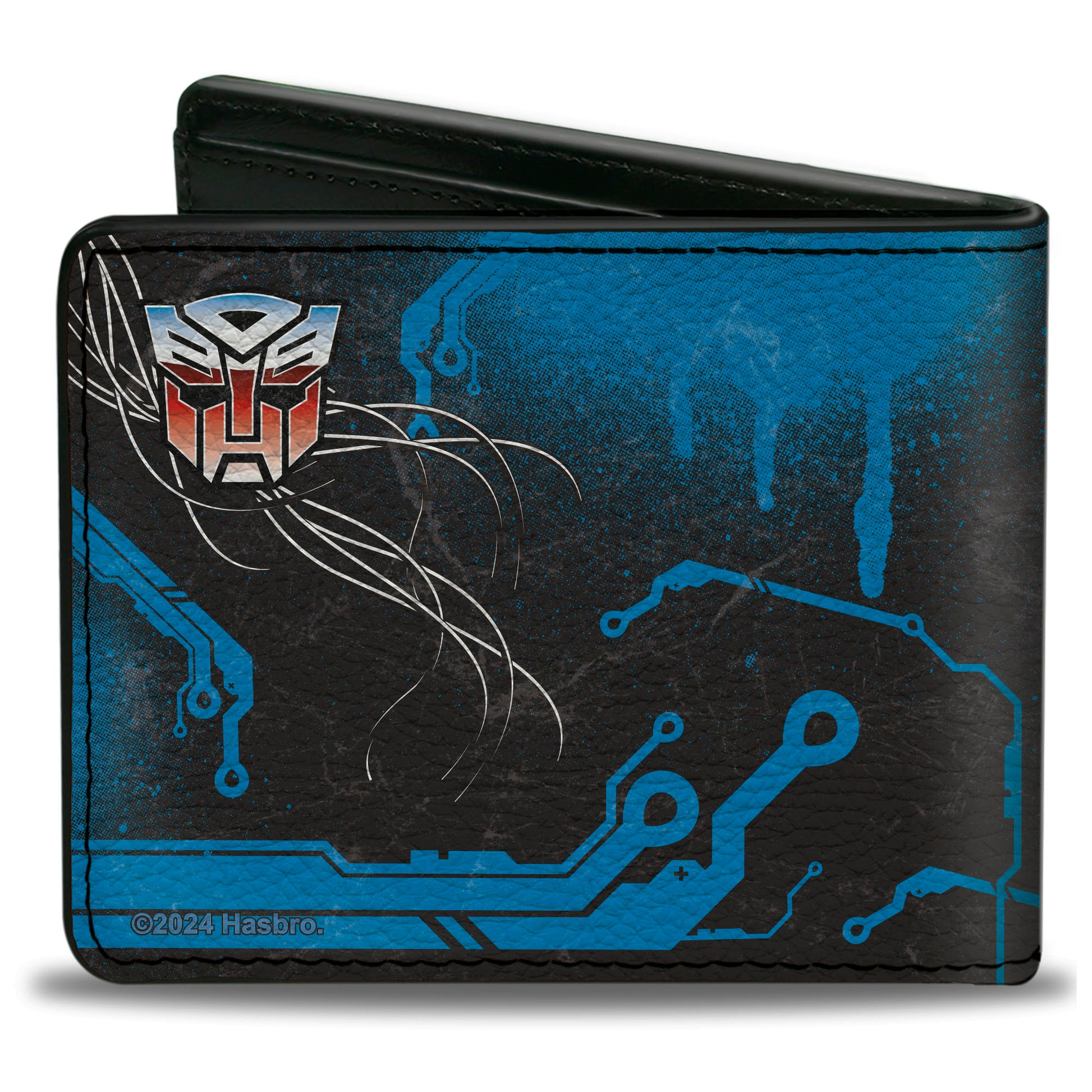 Bi-Fold Wallet - Transformers Autobot Gradient Shield and Circuitry Black/Blues Bi-Fold Wallets Transformers