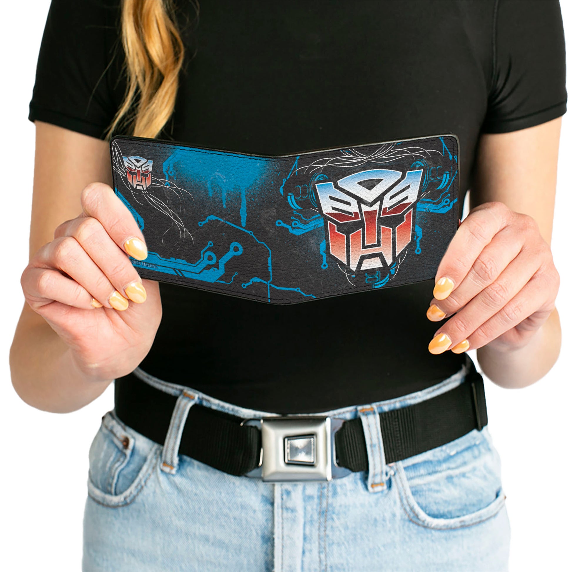 Bi-Fold Wallet - Transformers Autobot Gradient Shield and Circuitry Black/Blues Bi-Fold Wallets Transformers