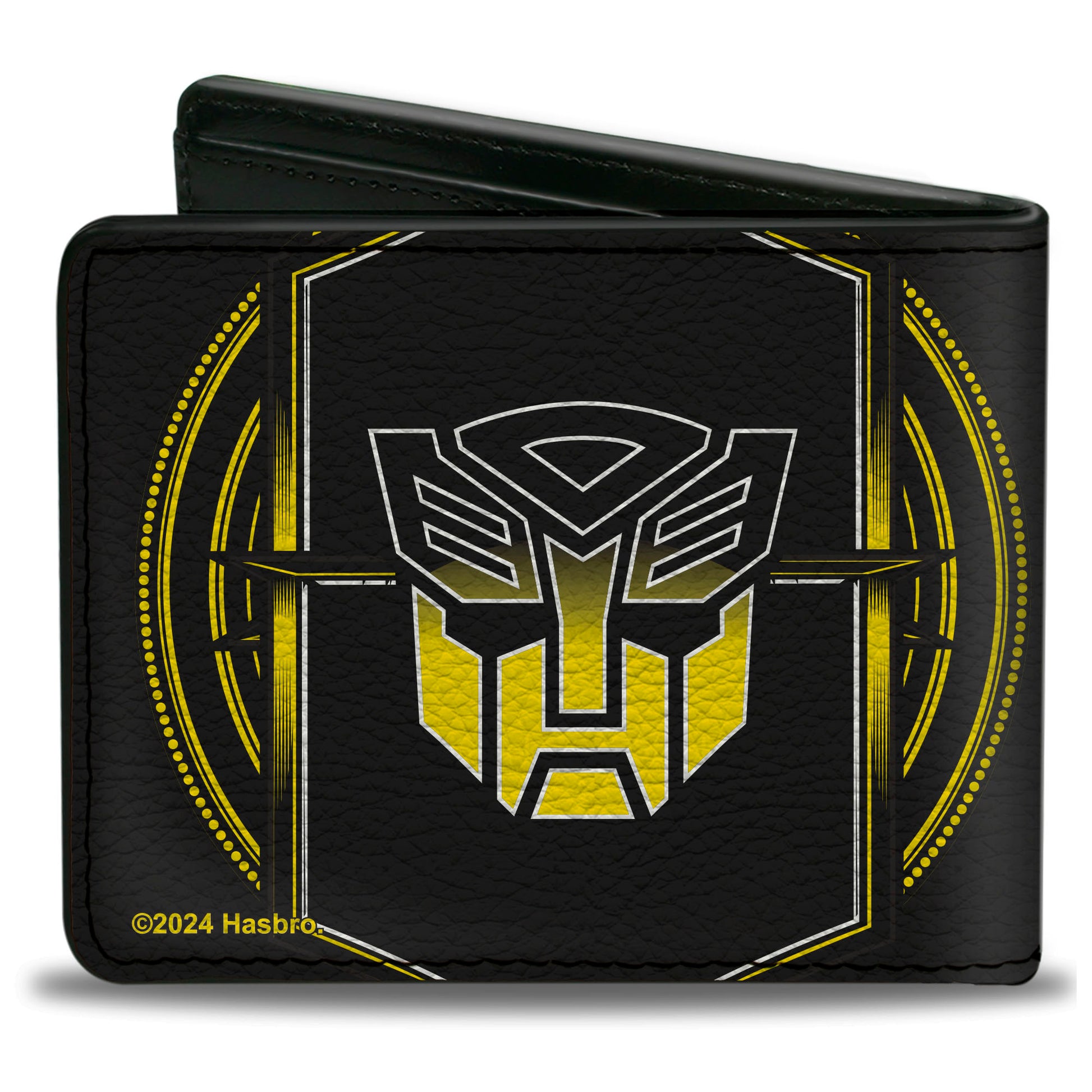 Bi-Fold Wallet - Transformers Bumblebee Pose and Autobot Logo Shield Black/Yellows Bi-Fold Wallets Transformers