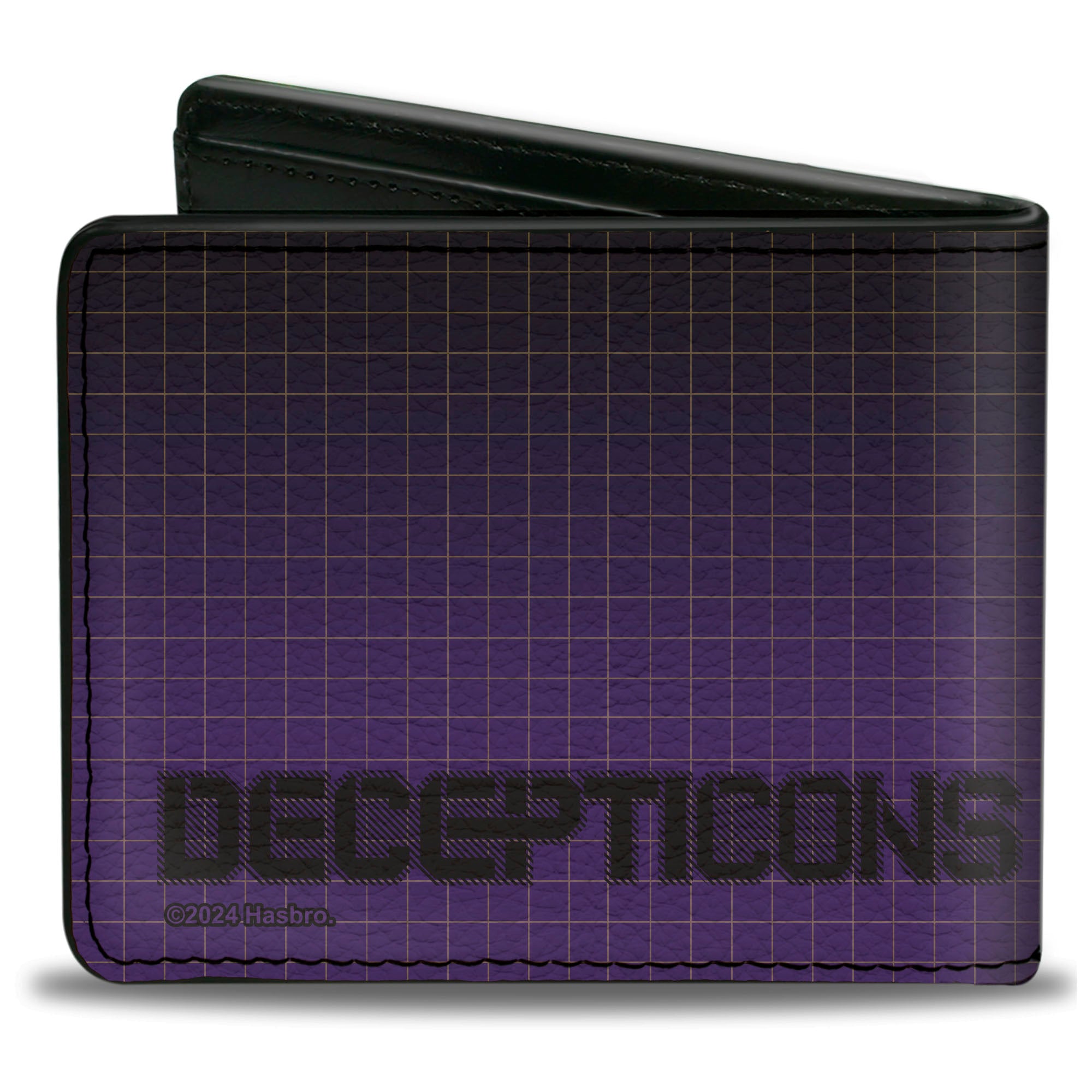 Bi-Fold Wallet - Transformers DECEPTICONS Shield Splatter and Text Grid Fade Purples Bi-Fold Wallets Transformers
