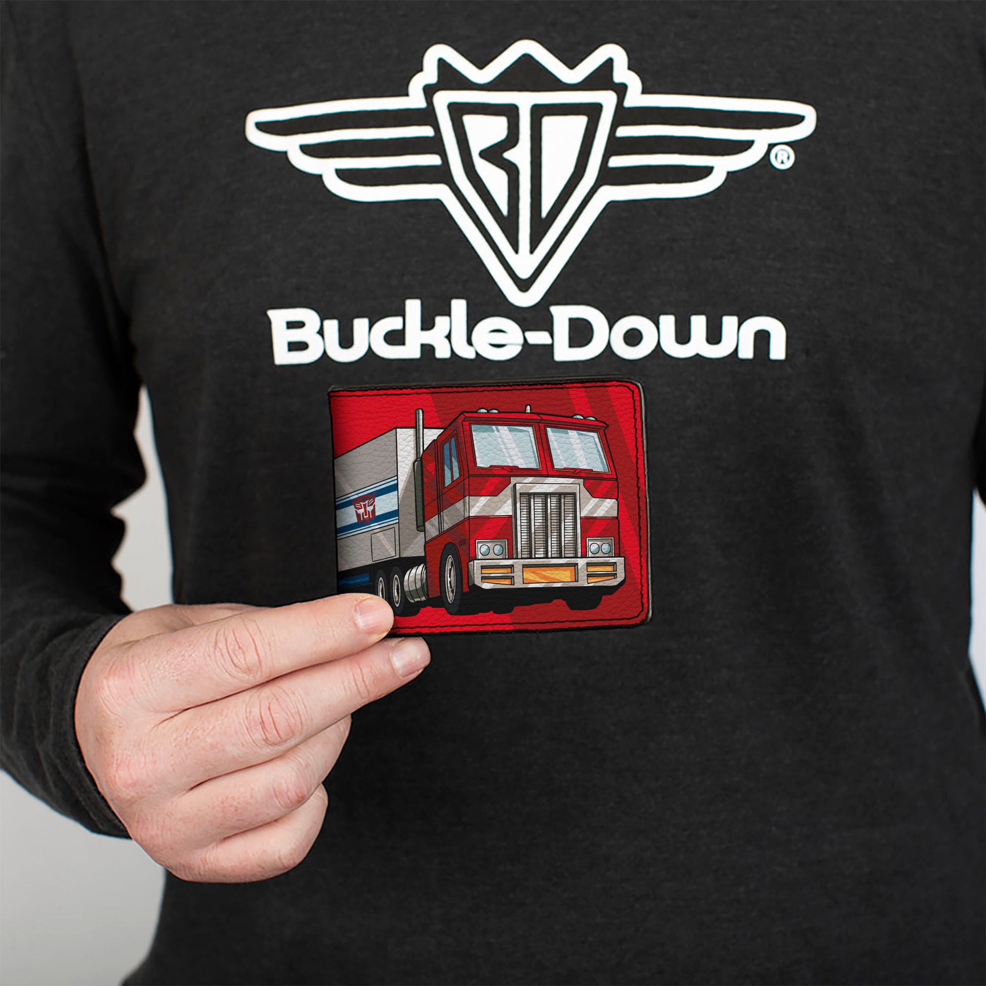Bi-Fold Wallet - Transformers Optimus Prime Semi Truck and Autobot Shield Reds Bi-Fold Wallets Transformers