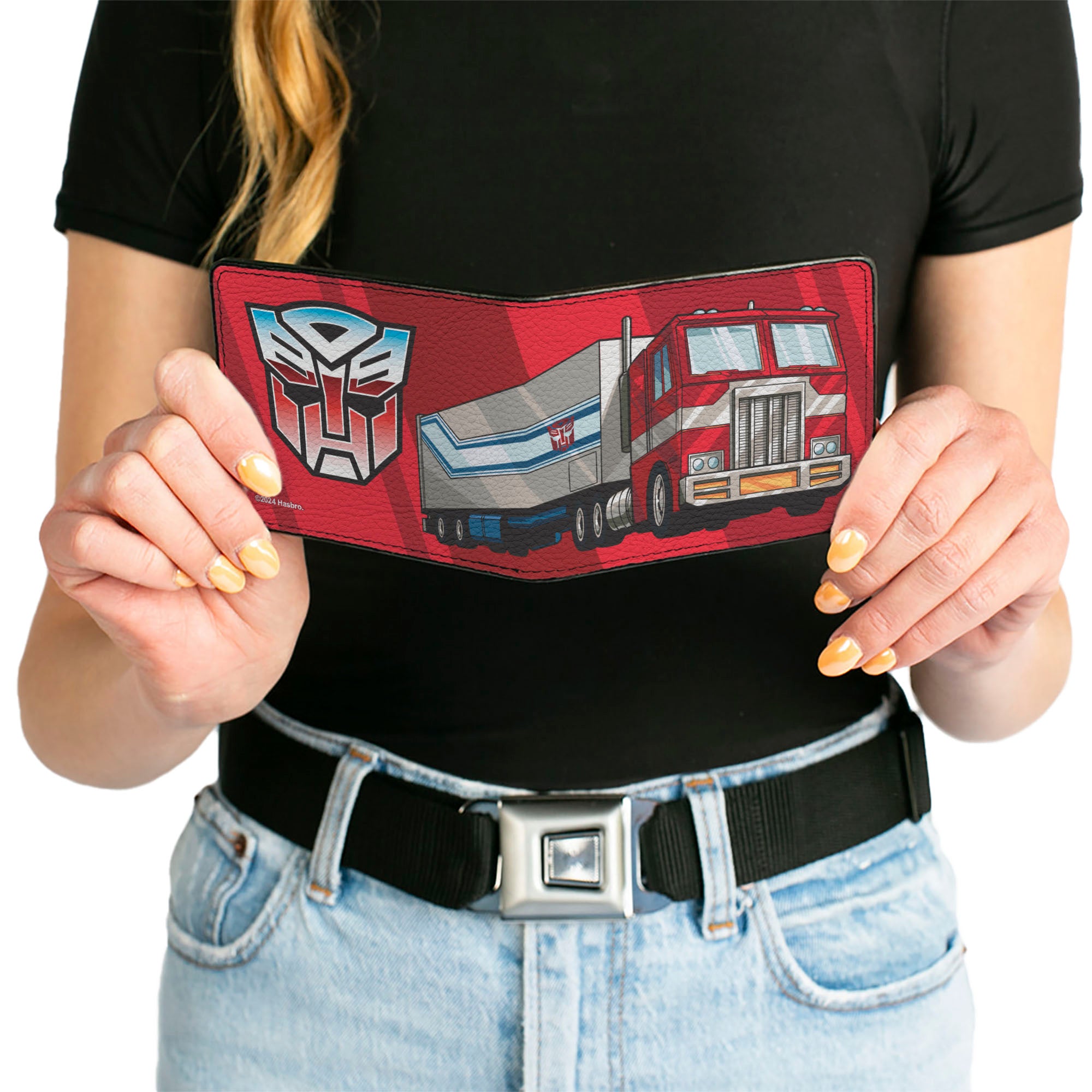 Bi-Fold Wallet - Transformers Optimus Prime Semi Truck and Autobot Shield Reds Bi-Fold Wallets Transformers