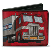 Bi-Fold Wallet - Transformers Optimus Prime Semi Truck and Autobot Shield Reds Bi-Fold Wallets Transformers