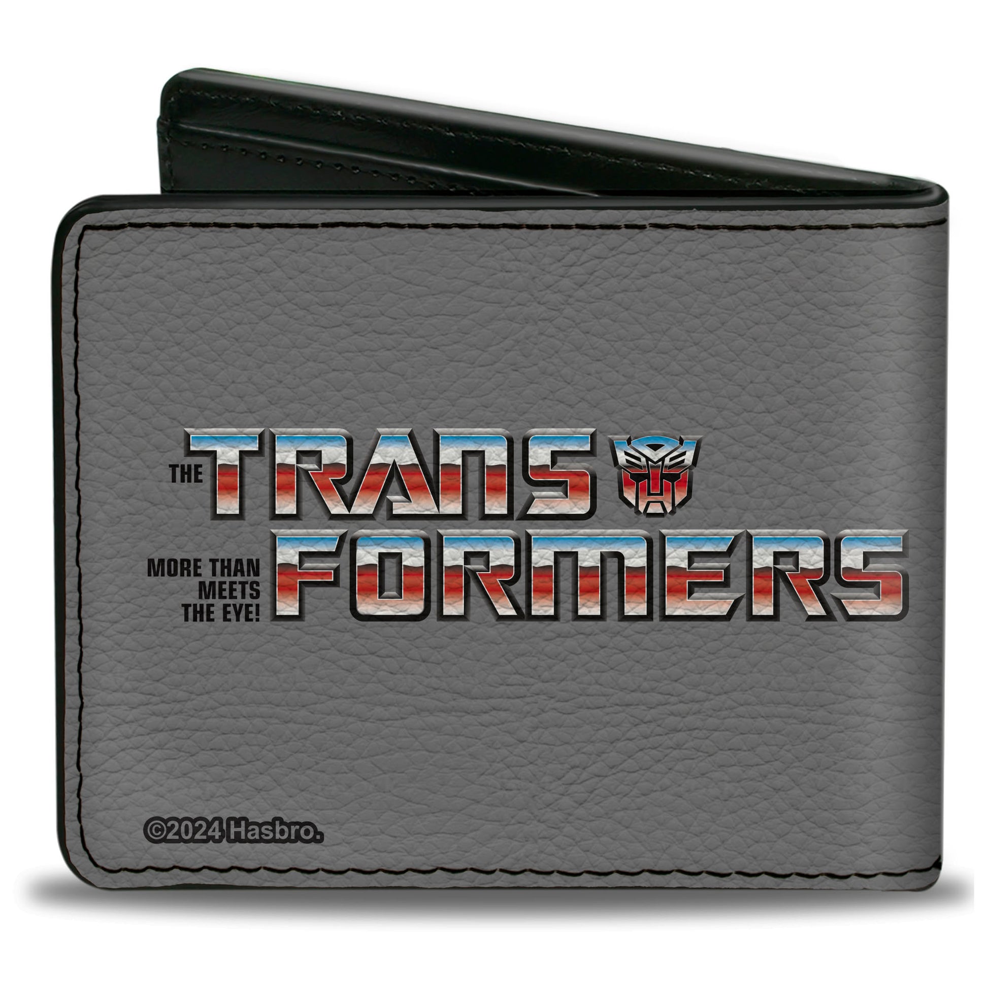 Bi-Fold Wallet - TRANSFORMERS THE BATTLE OF CYBERTRON Scene and Title Logo Gray Bi-Fold Wallets Transformers